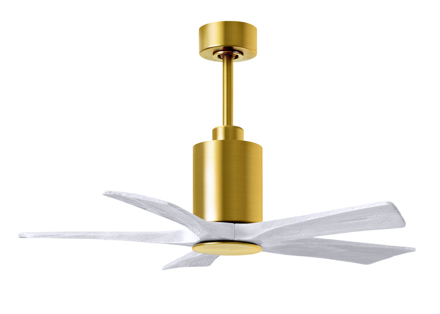 Matthews Fan Company - PA5-BRBR-MWH-42 - 42"Ceiling Fan - Patricia - Brushed Brass
