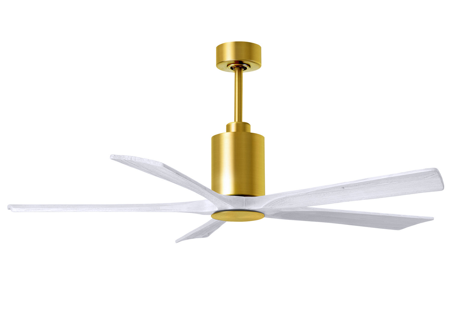 Matthews Fan Company - PA5-BRBR-MWH-60 - 60"Ceiling Fan - Patricia - Brushed Brass