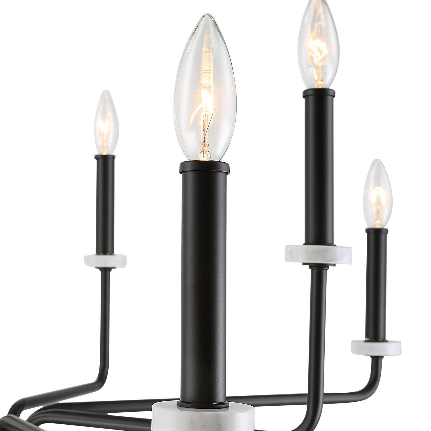 Uttermost - 21353 - Eight Light Chandelier - Ebony - Matte Black With White Marble