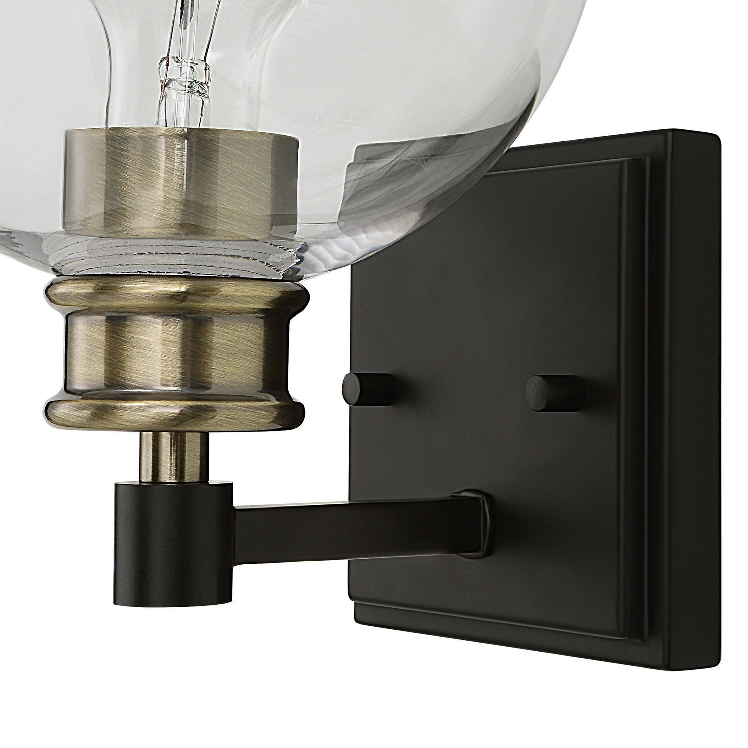 Uttermost - 22552 - One Light Wall Sconce - Kent - Black & Plated Antique Brass