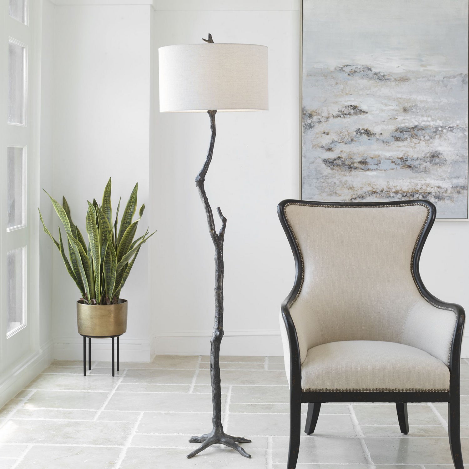 Uttermost - 30063 - One Light Floor Lamp - Spruce - Distressed Rustic Black