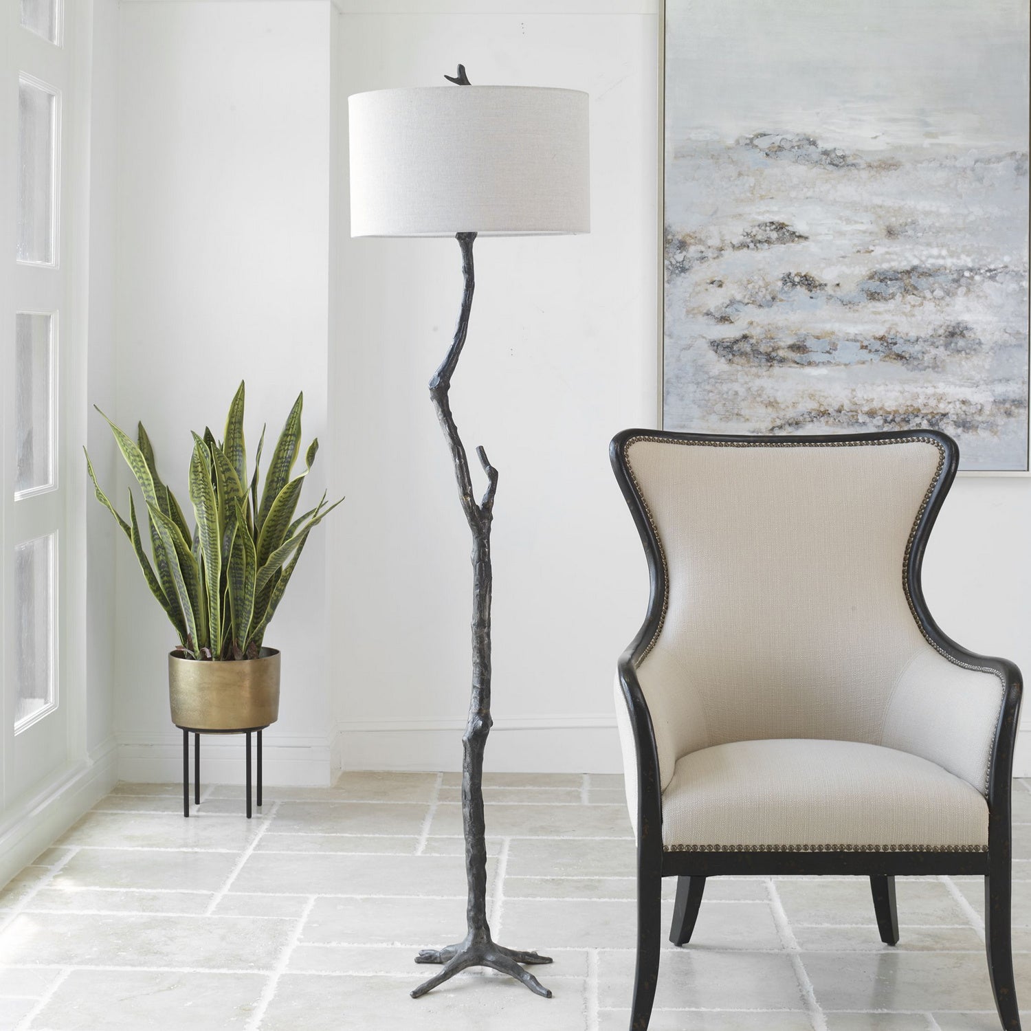 Uttermost - 30063 - One Light Floor Lamp - Spruce - Distressed Rustic Black