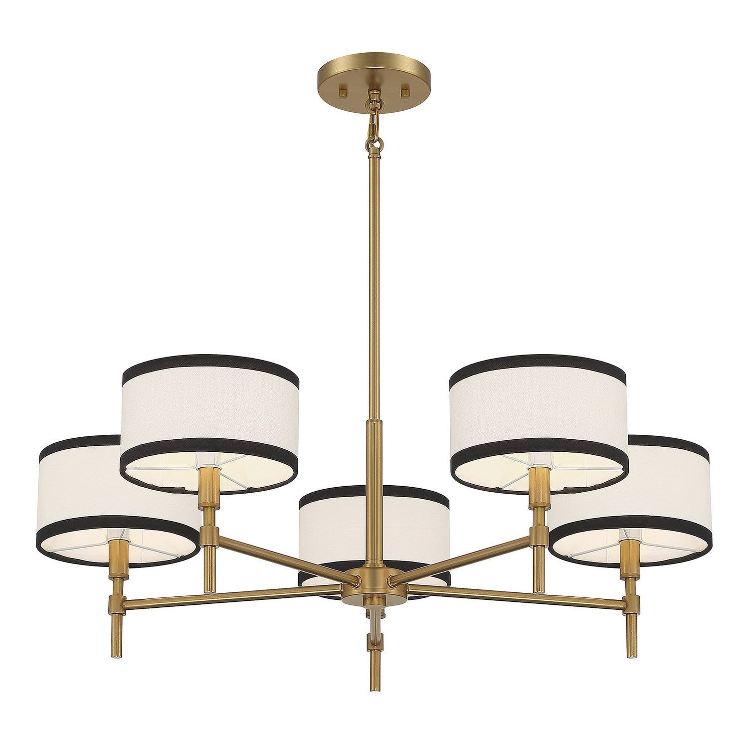 Meridian - M10011NB - Five Light Chandelier - Natural Brass