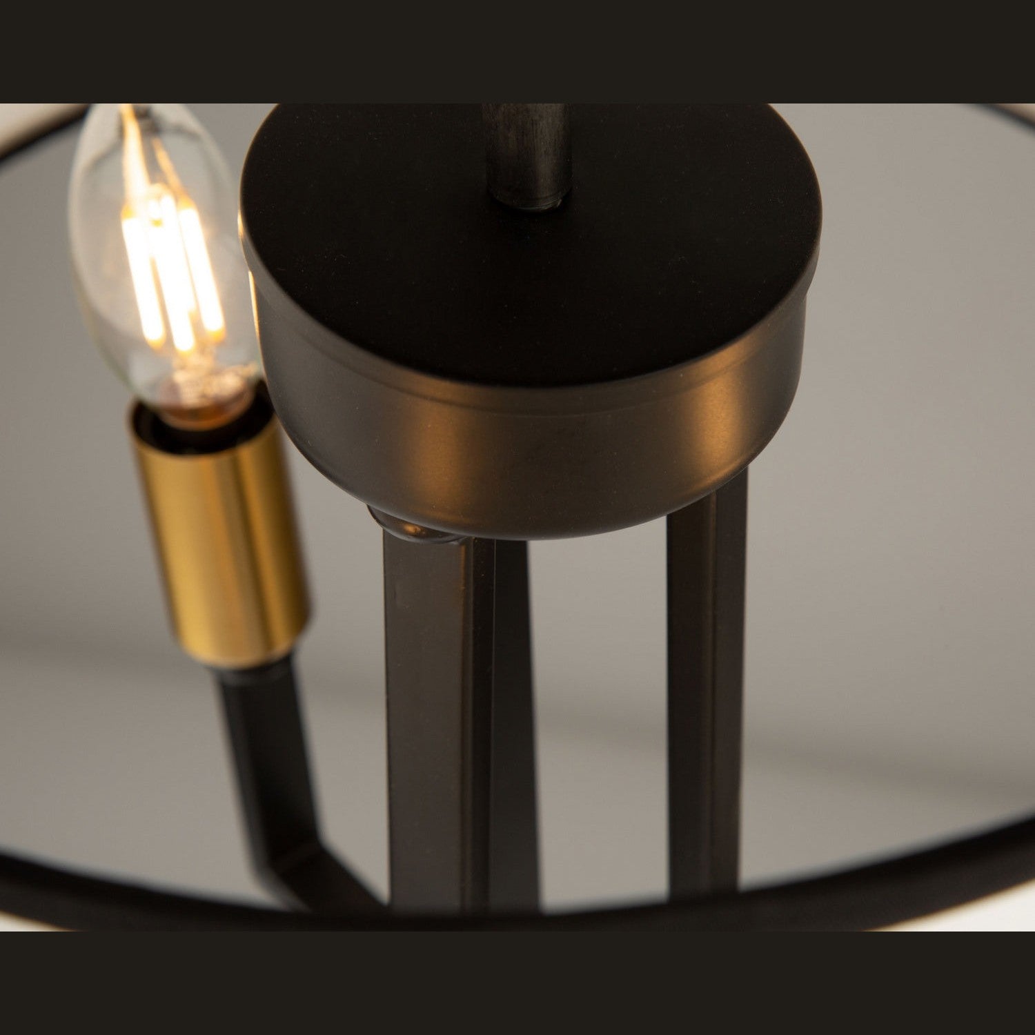 Artcraft - SC13344BK - Three Light Semi-Flush Mount - Coco - Gold, Black