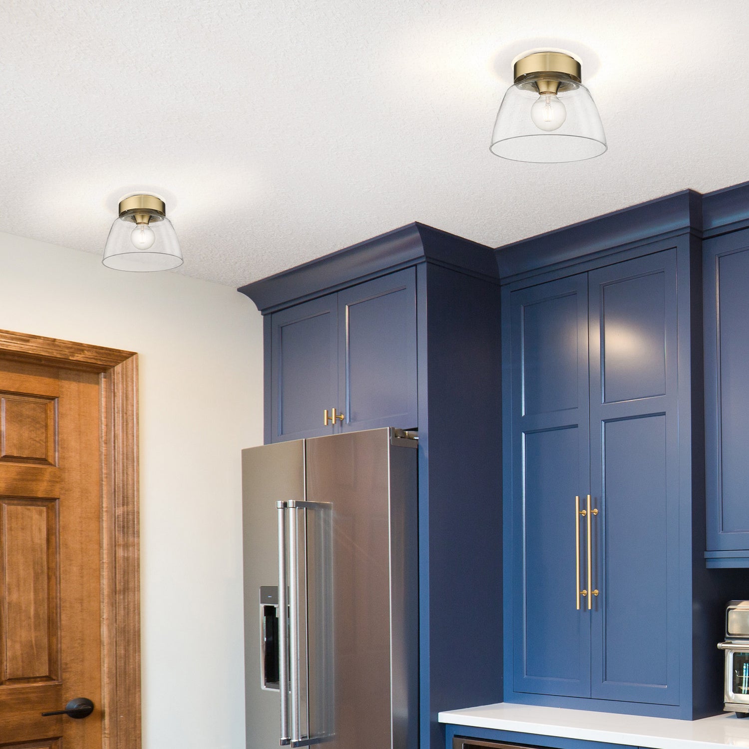 Golden - 0314-FM10 BCB-CLR - One Light Flush Mount - Remy - Brushed Champagne Bronze