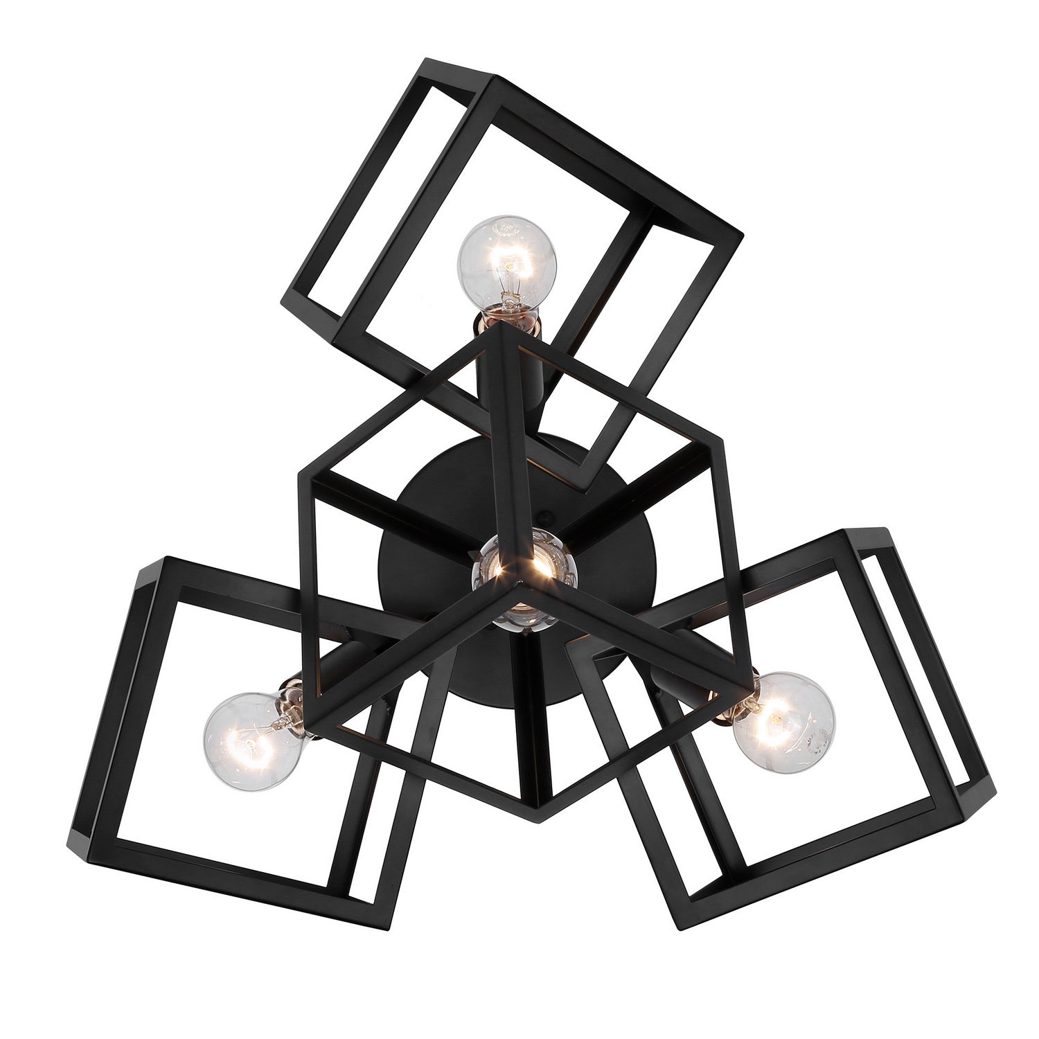 Golden - 2086-4SF BLK - Four Light Semi-Flush Mount - Cassio - Matte Black