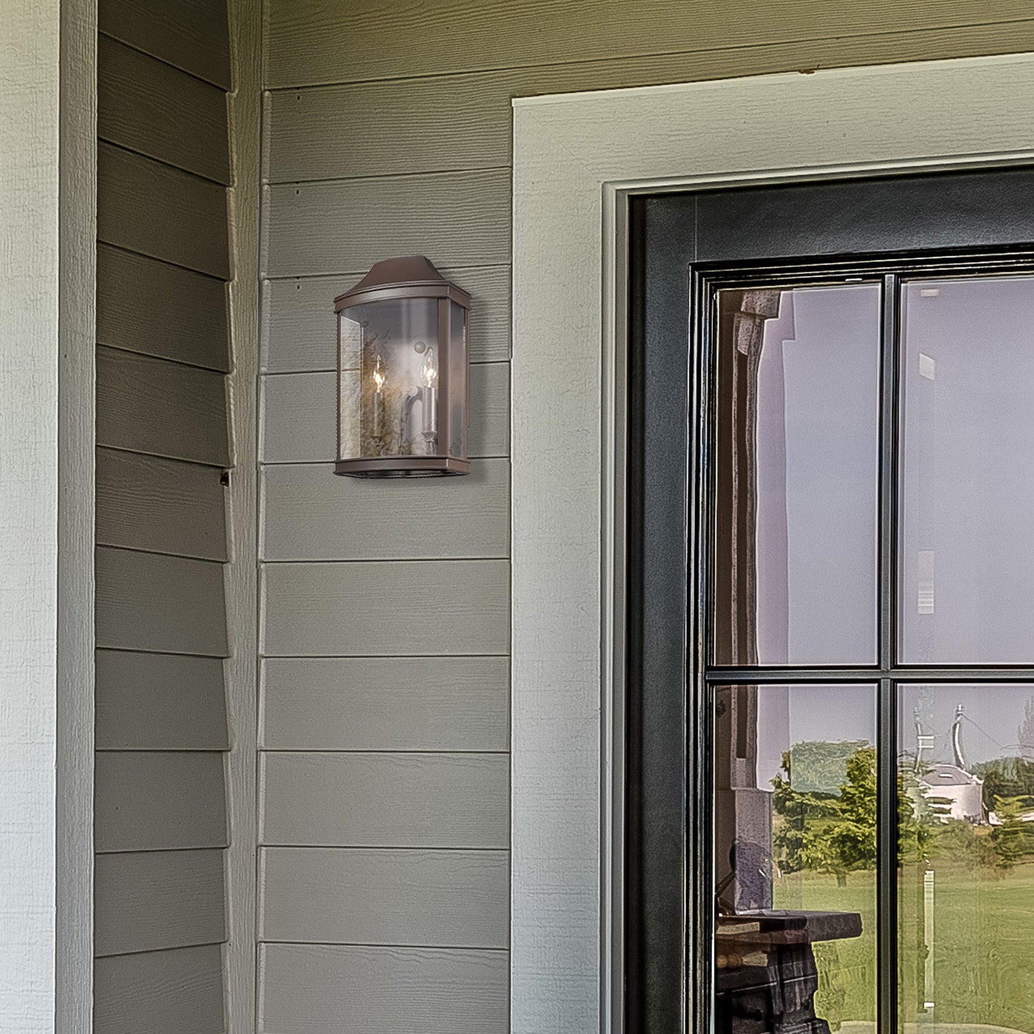 Golden - 4308-OWM TBZ - Two Light Outdoor Wall Sconce - Cohen - Textured Bronze