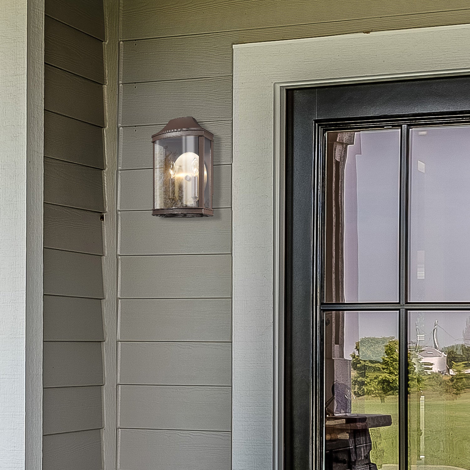 Golden - 4308-OWM TBZ-BCB - Two Light Outdoor Wall Sconce - Cohen - Textured Bronze