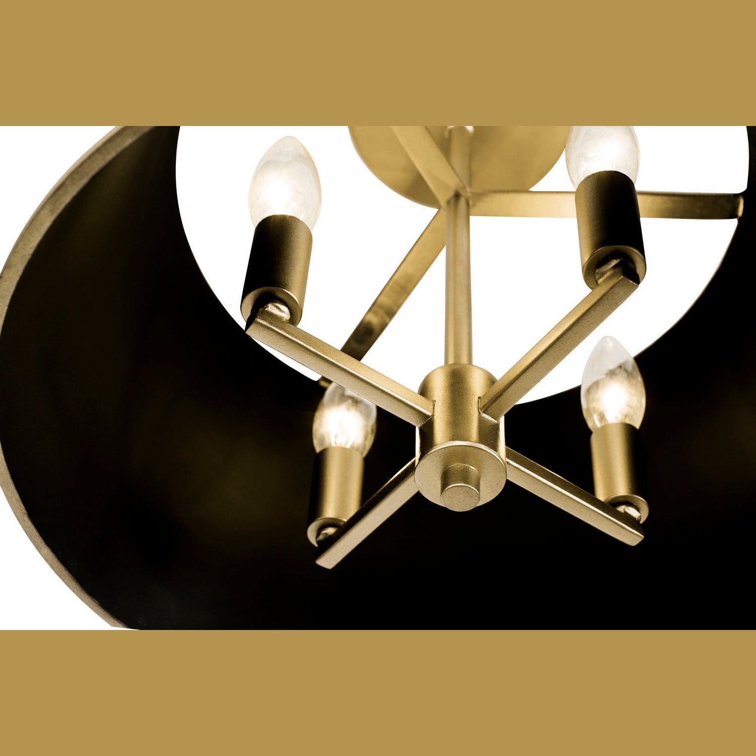 Varaluz - 364S04MBFG - Four Light Semi-Flush Mount - Coco - Matte Black/French Gold