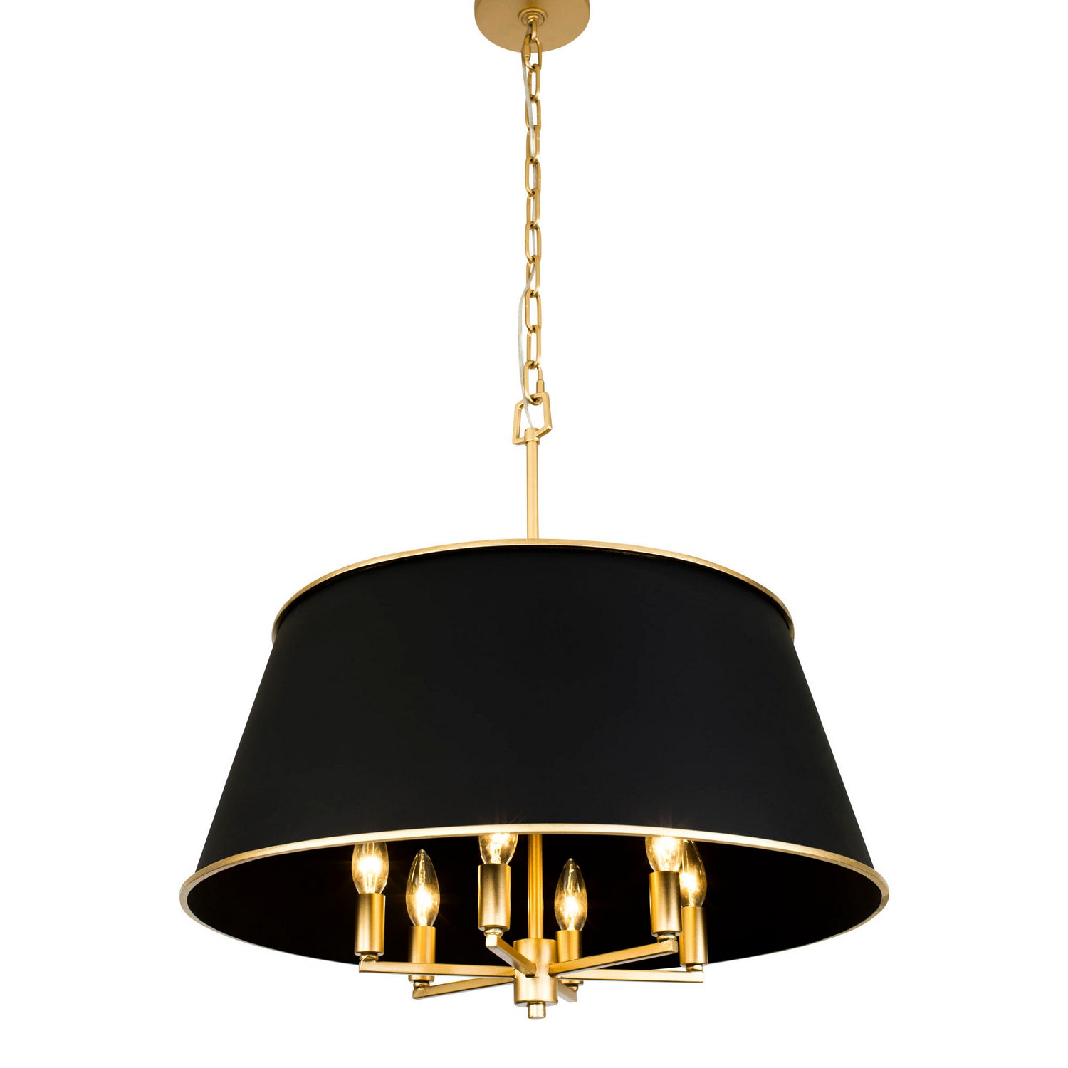 Varaluz - 364P06MBFG - Six Light Pendant - Coco - Matte Black/French Gold