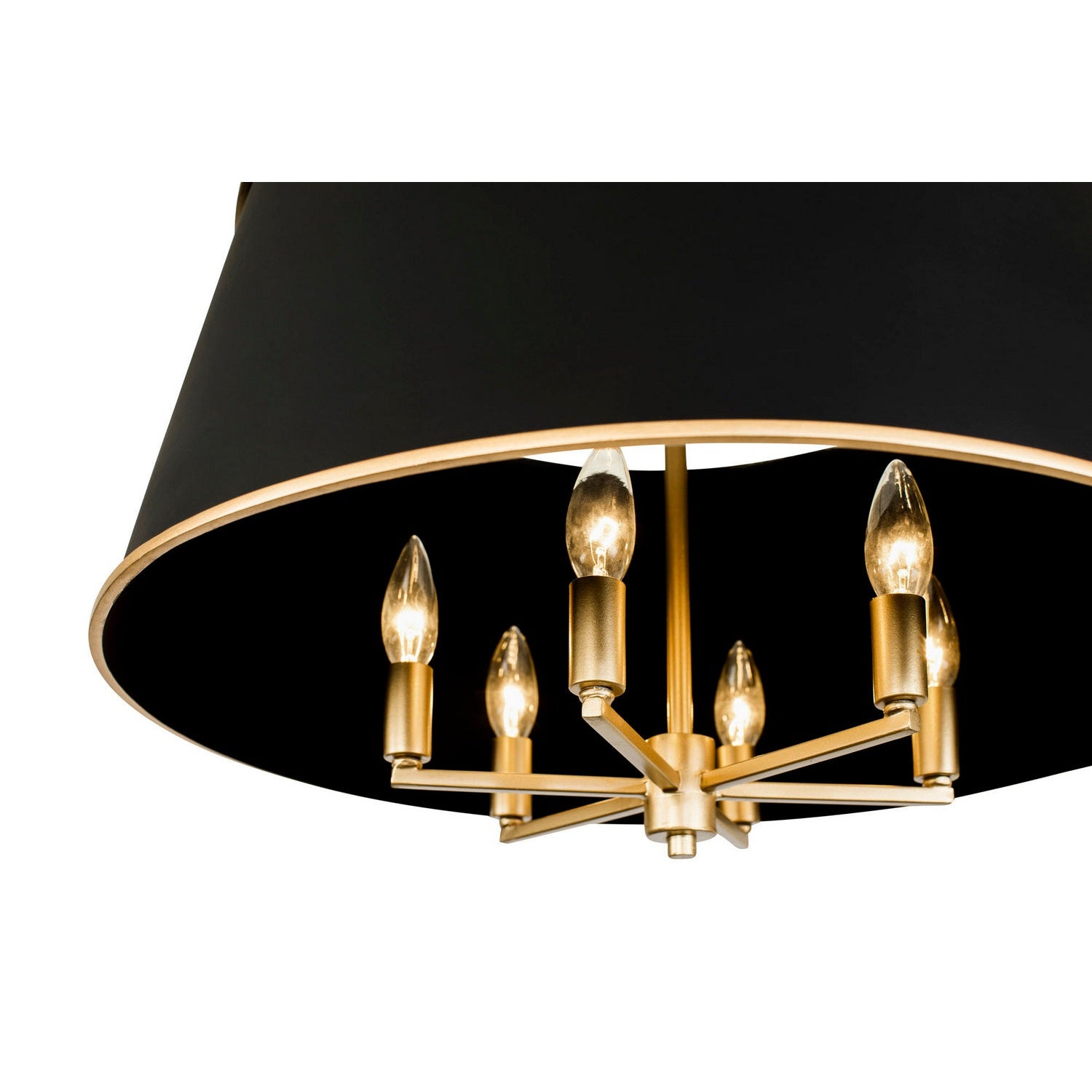 Varaluz - 364P06MBFG - Six Light Pendant - Coco - Matte Black/French Gold