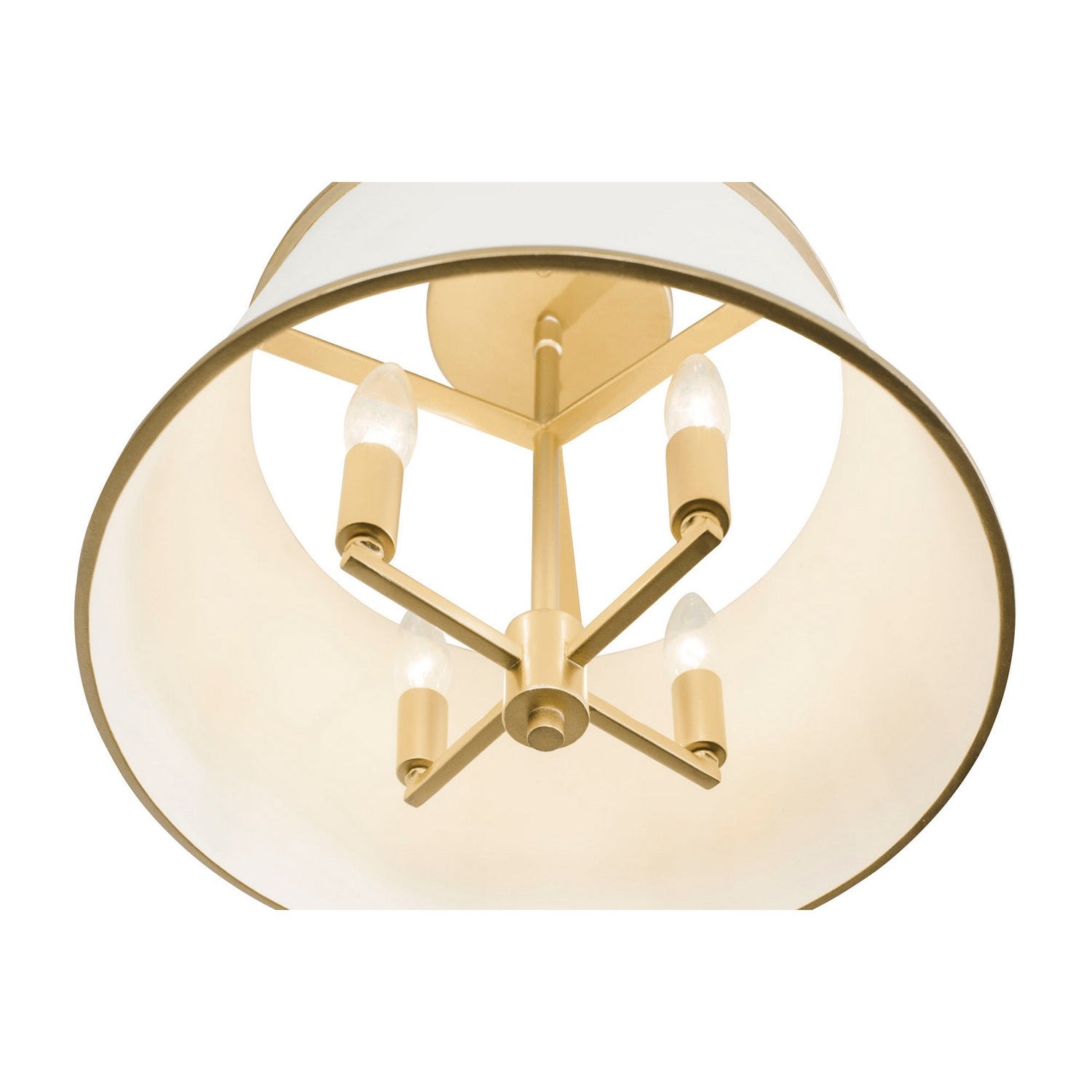 Varaluz - 364S04MWFG - Four Light Semi-Flush Mount - Coco - Matte White/French Gold