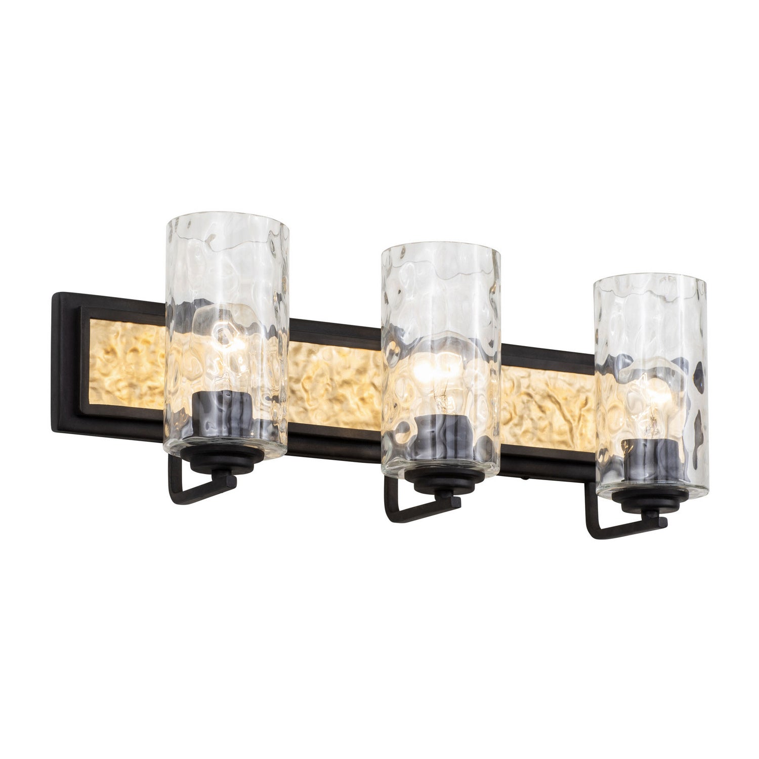 Varaluz - 371B03CBFG - Three Light Bath - Hammer Time - Carbon/French Gold