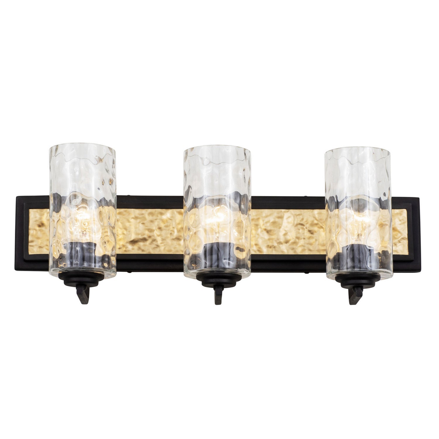 Varaluz - 371B03CBFG - Three Light Bath - Hammer Time - Carbon/French Gold