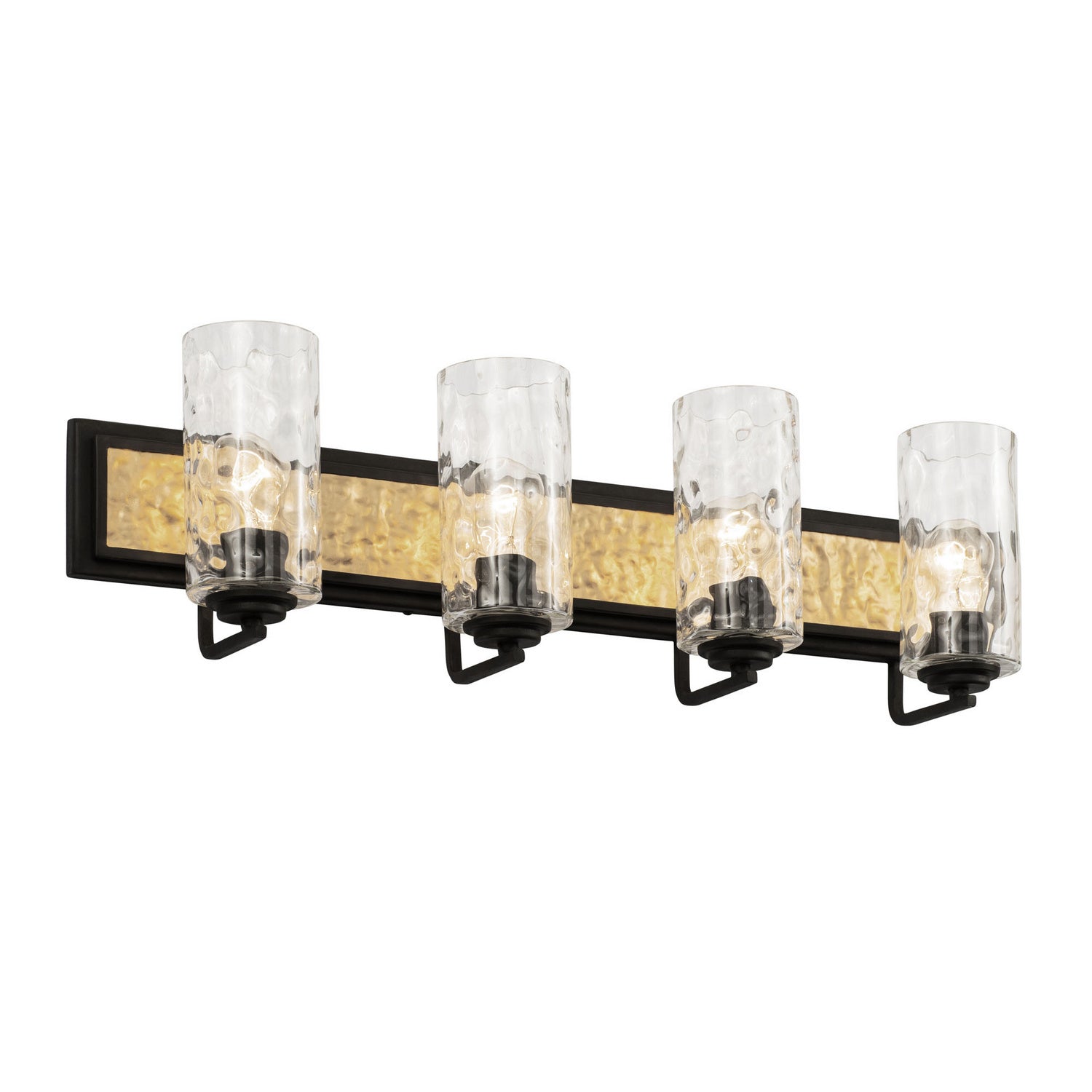 Varaluz - 371B04CBFG - Four Light Bath - Hammer Time - Carbon/French Gold