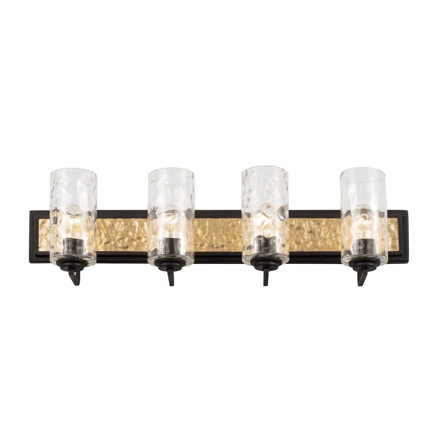 Varaluz - 371B04CBFG - Four Light Bath - Hammer Time - Carbon/French Gold