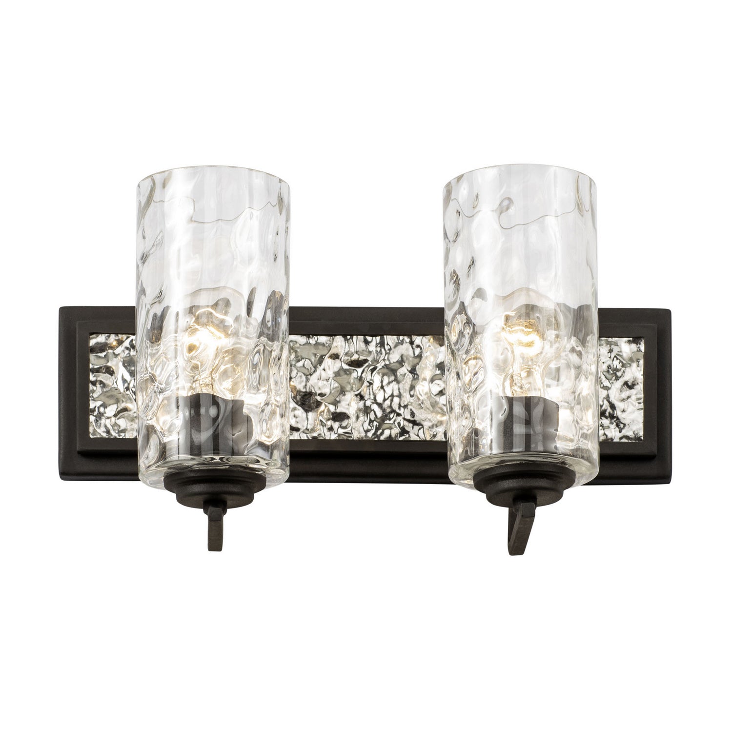 Varaluz - 371B02CBPS - Two Light Bath - Hammer Time - Carbon/Polished Stainless