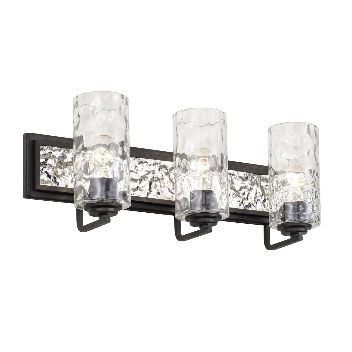 Varaluz - 371B03CBPS - Three Light Bath - Hammer Time - Carbon/Polished Stainless