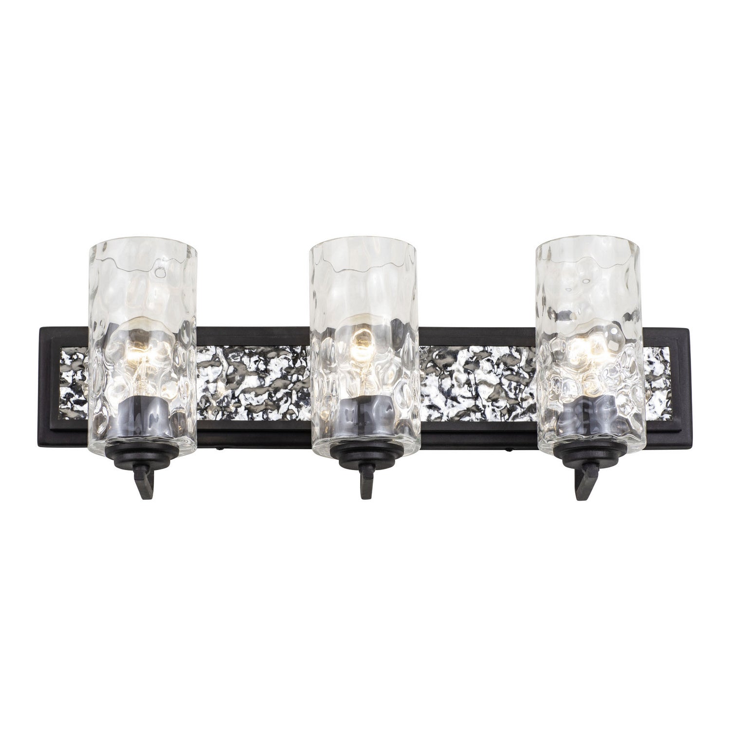 Varaluz - 371B03CBPS - Three Light Bath - Hammer Time - Carbon/Polished Stainless