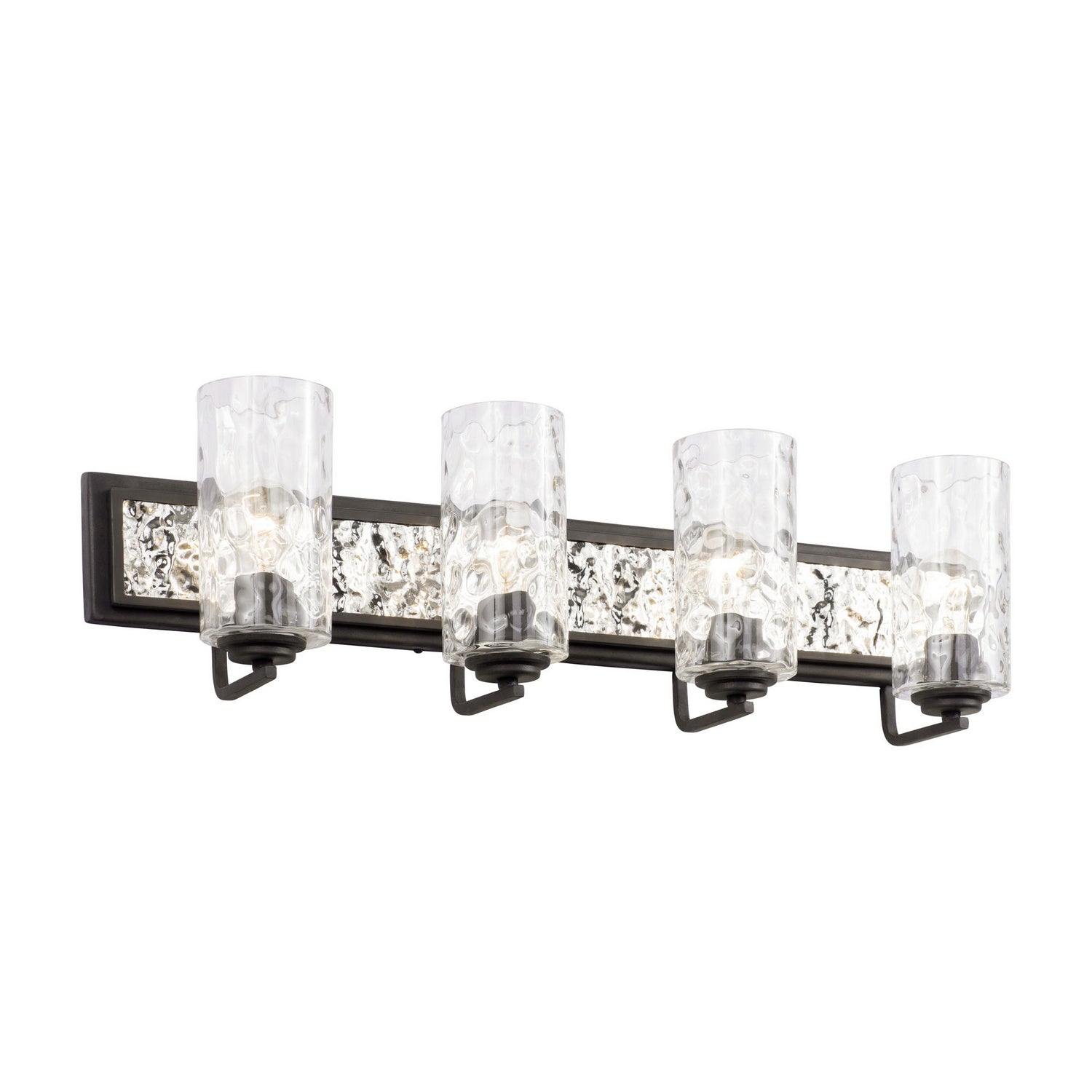 Varaluz - 371B04CBPS - Four Light Bath - Hammer Time - Carbon/Polished Stainless