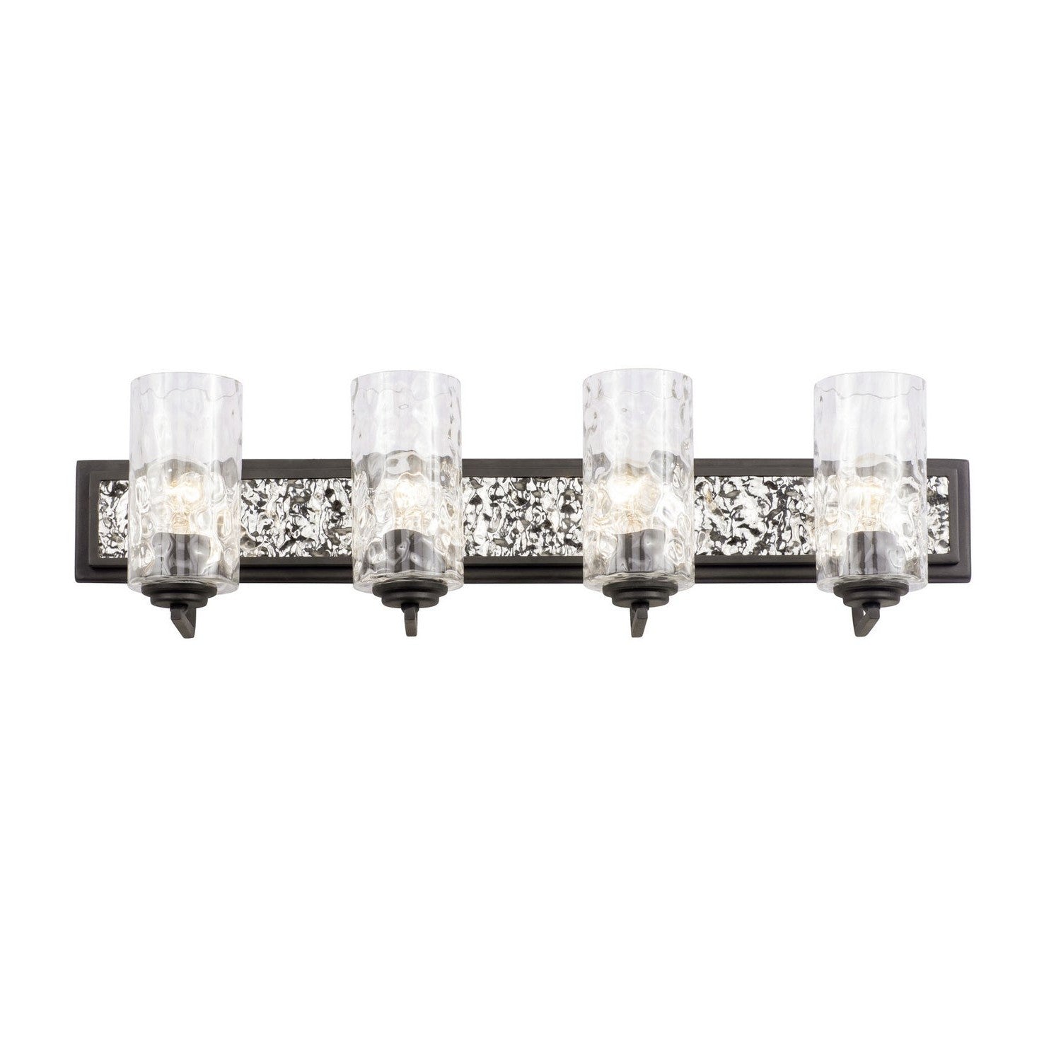 Varaluz - 371B04CBPS - Four Light Bath - Hammer Time - Carbon/Polished Stainless