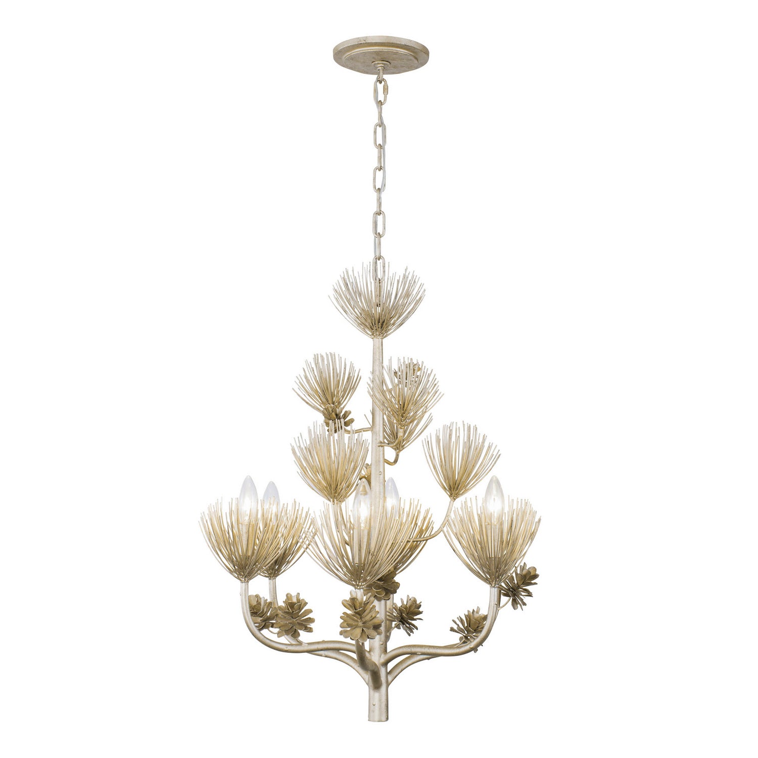 Varaluz - 365C06ZG - Six Light Chandelier - Pinion - Zen Gold