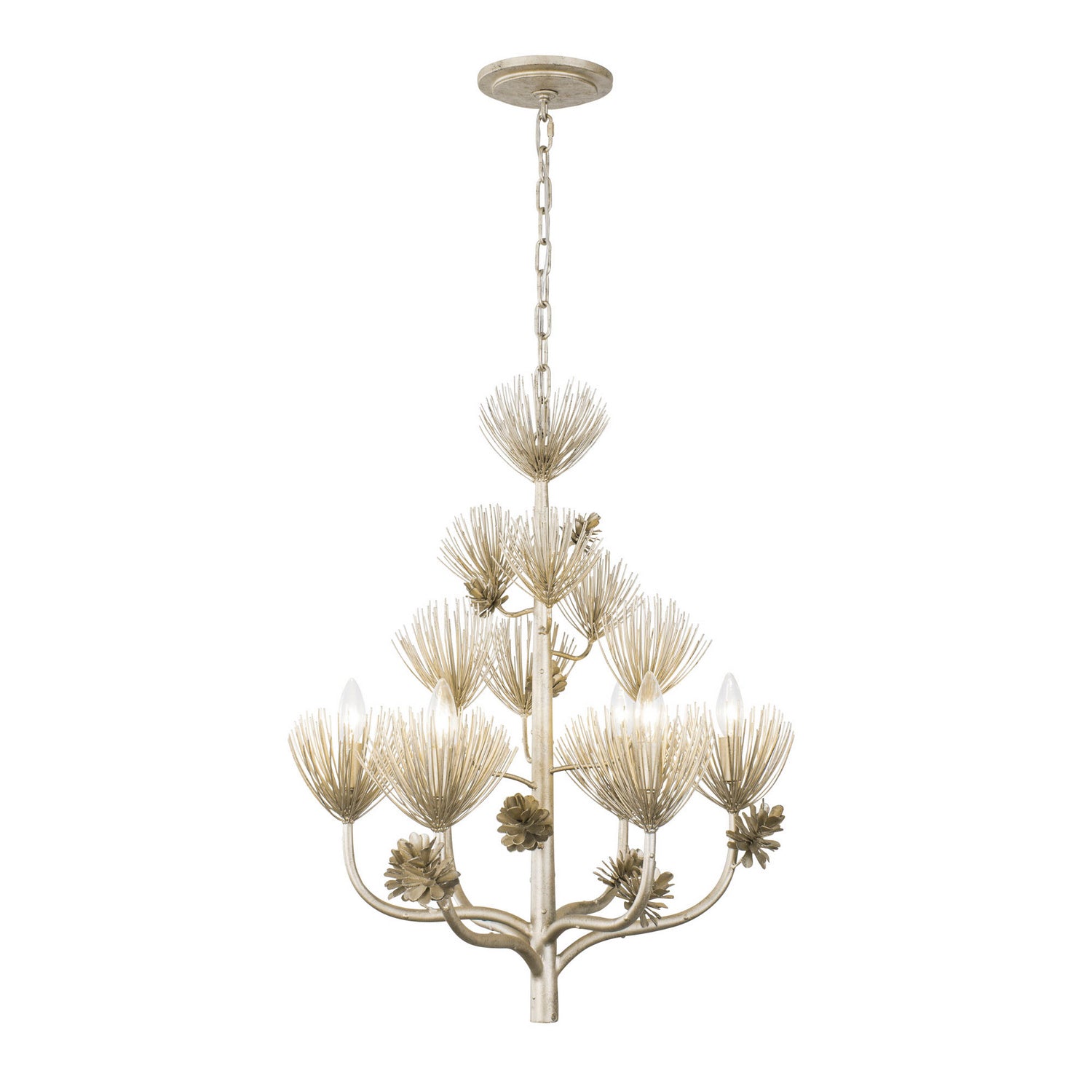 Varaluz - 365C06ZG - Six Light Chandelier - Pinion - Zen Gold