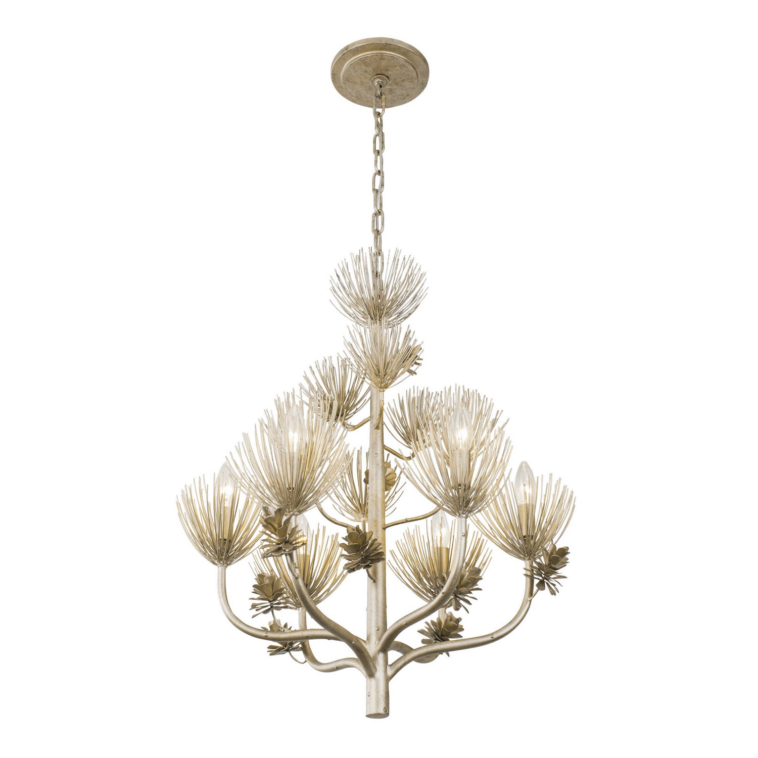 Varaluz - 365C06ZG - Six Light Chandelier - Pinion - Zen Gold