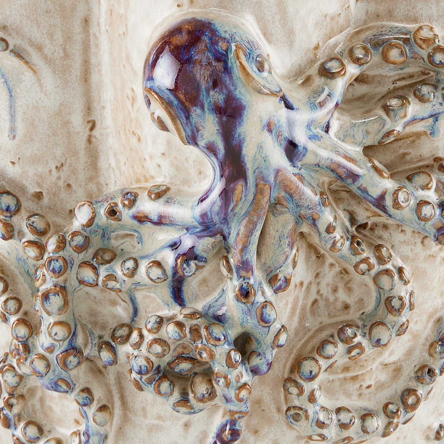 Currey and Company - 1200-0541 - Vase - Octopus Collection - Cream/Reactive Blue