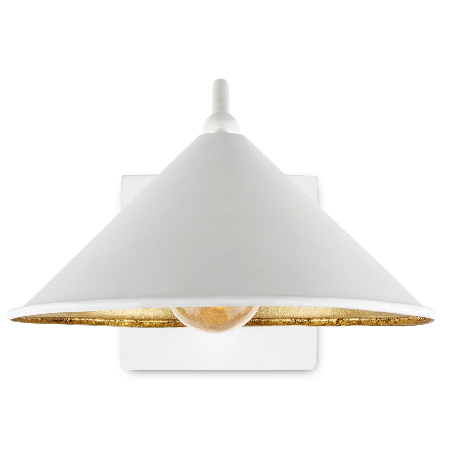 Currey and Company - 5000-0205 - One Light Wall Sconce - Serpa Collection - Gesso White/Contemporary Gold Leaf