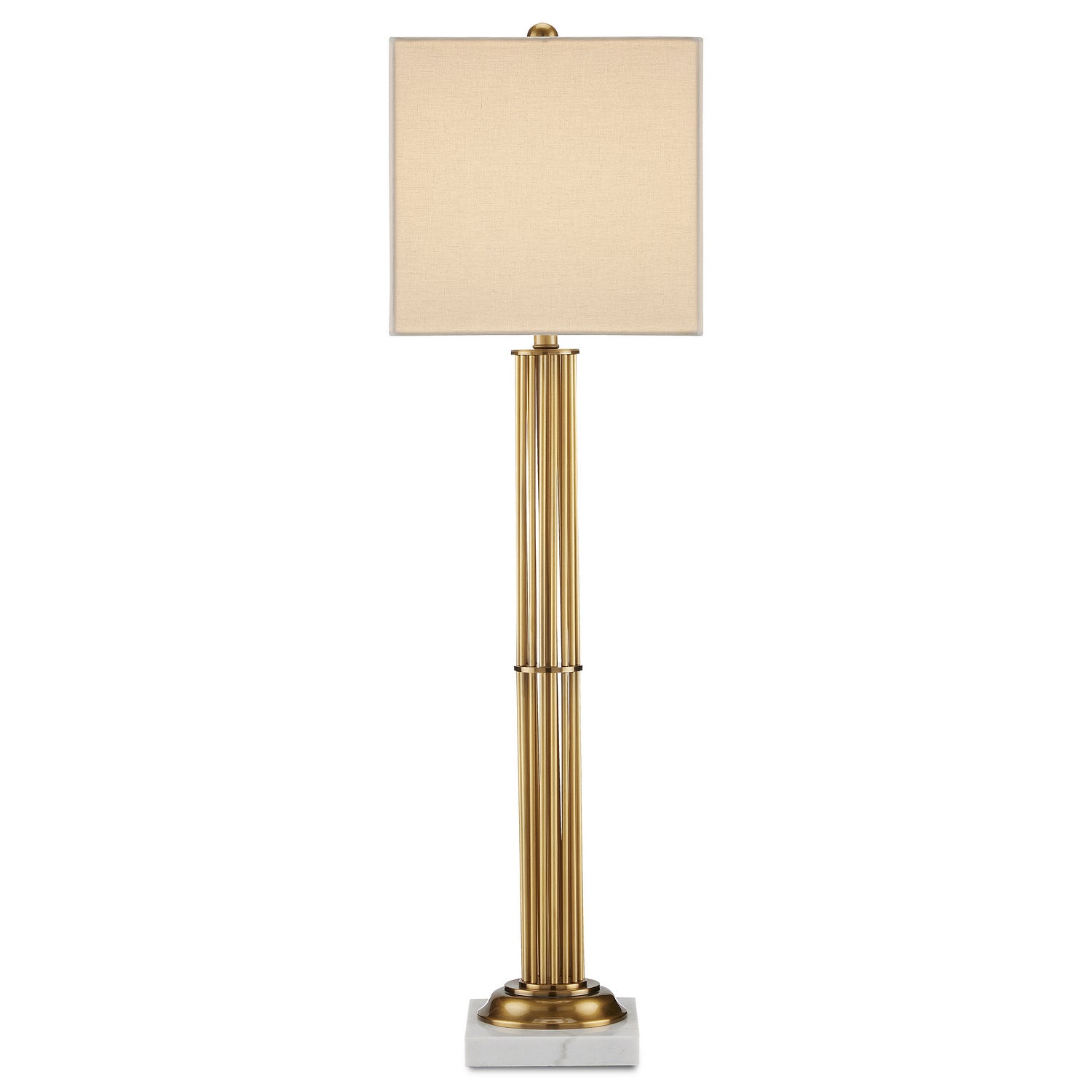 Currey and Company - 6000-0808 - One Light Table Lamp - Allegory Brass Table Lamp - Antique Brass/Natural