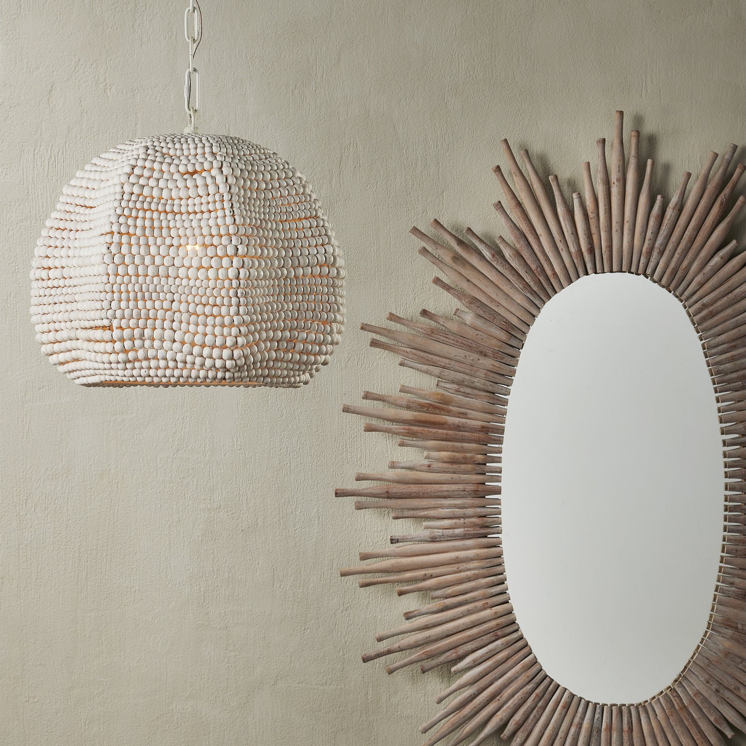 Currey and Company - 9000-0864 - One Light Pendant - Octavia White Pendant - White/Whitewash