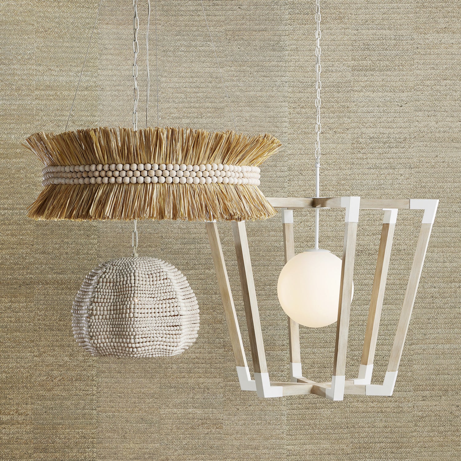 Currey and Company - 9000-0864 - One Light Pendant - Octavia White Pendant - White/Whitewash