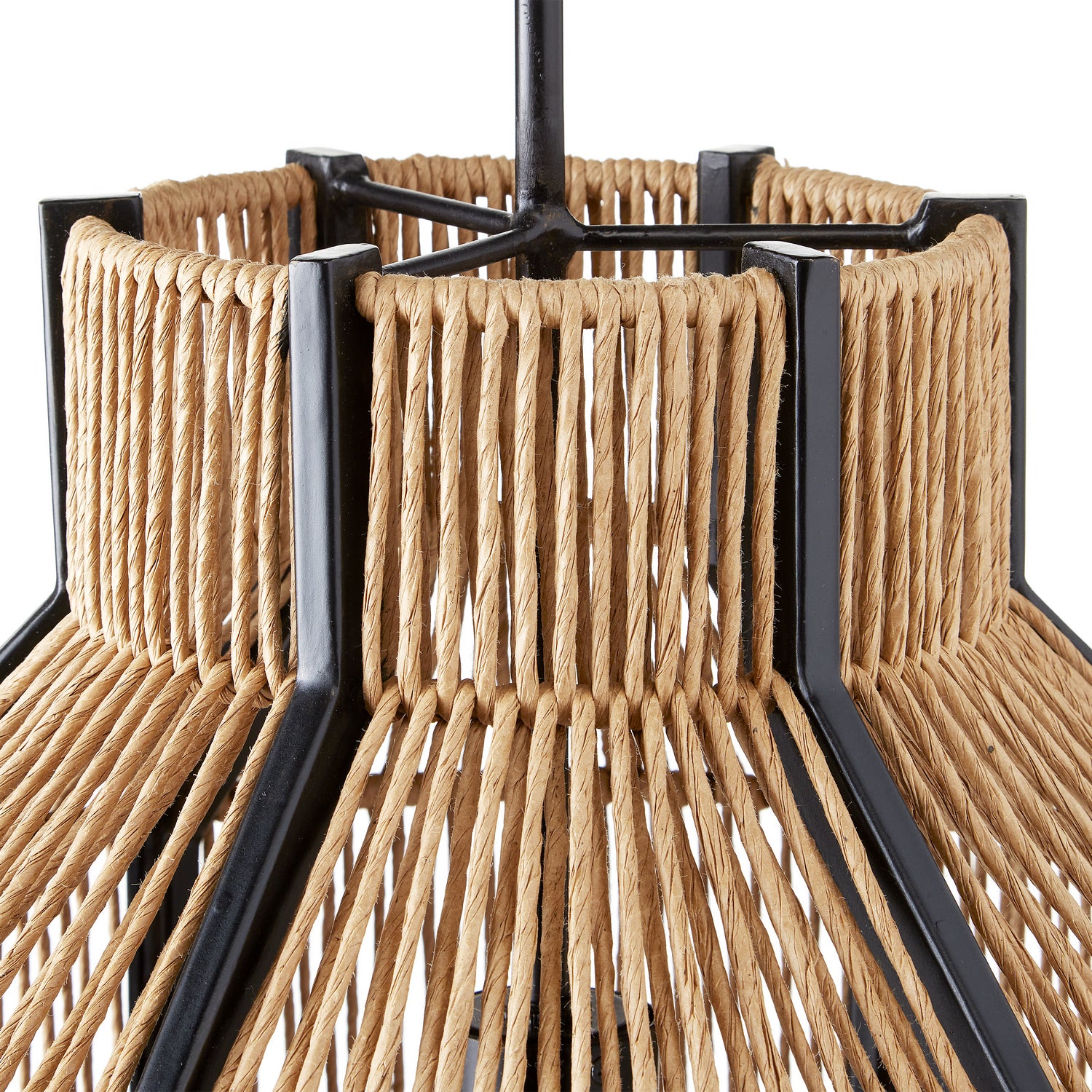 Currey and Company - 9000-0922 - One Light Pendant - Mali Collection - Satin Black/Natural