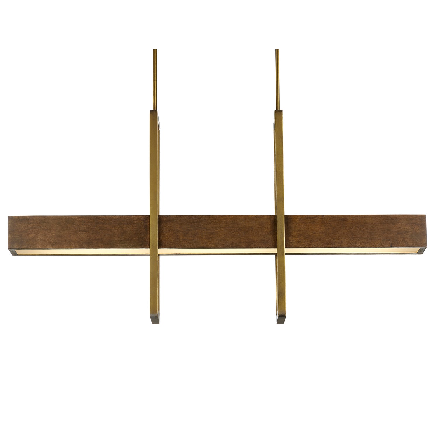 Currey and Company - 9000-0929 - LED Linear Chandelier - Tonbridge Chestnut Linear Chandelier - Chestnut/Brass