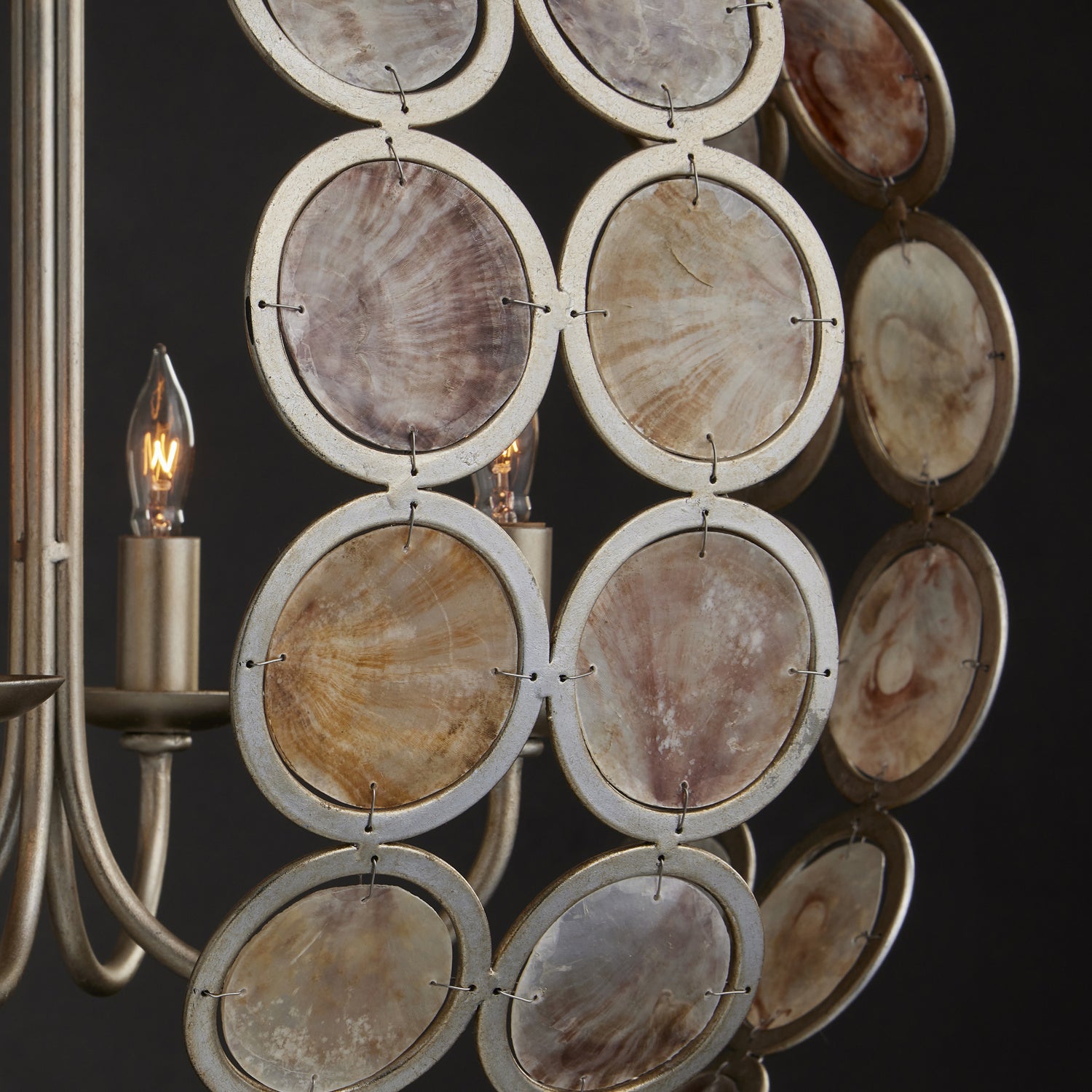 Currey and Company - 9000-0935 - Four Light Chandelier - Tartufo Collection - Contemporary Silver Leaf/Natural