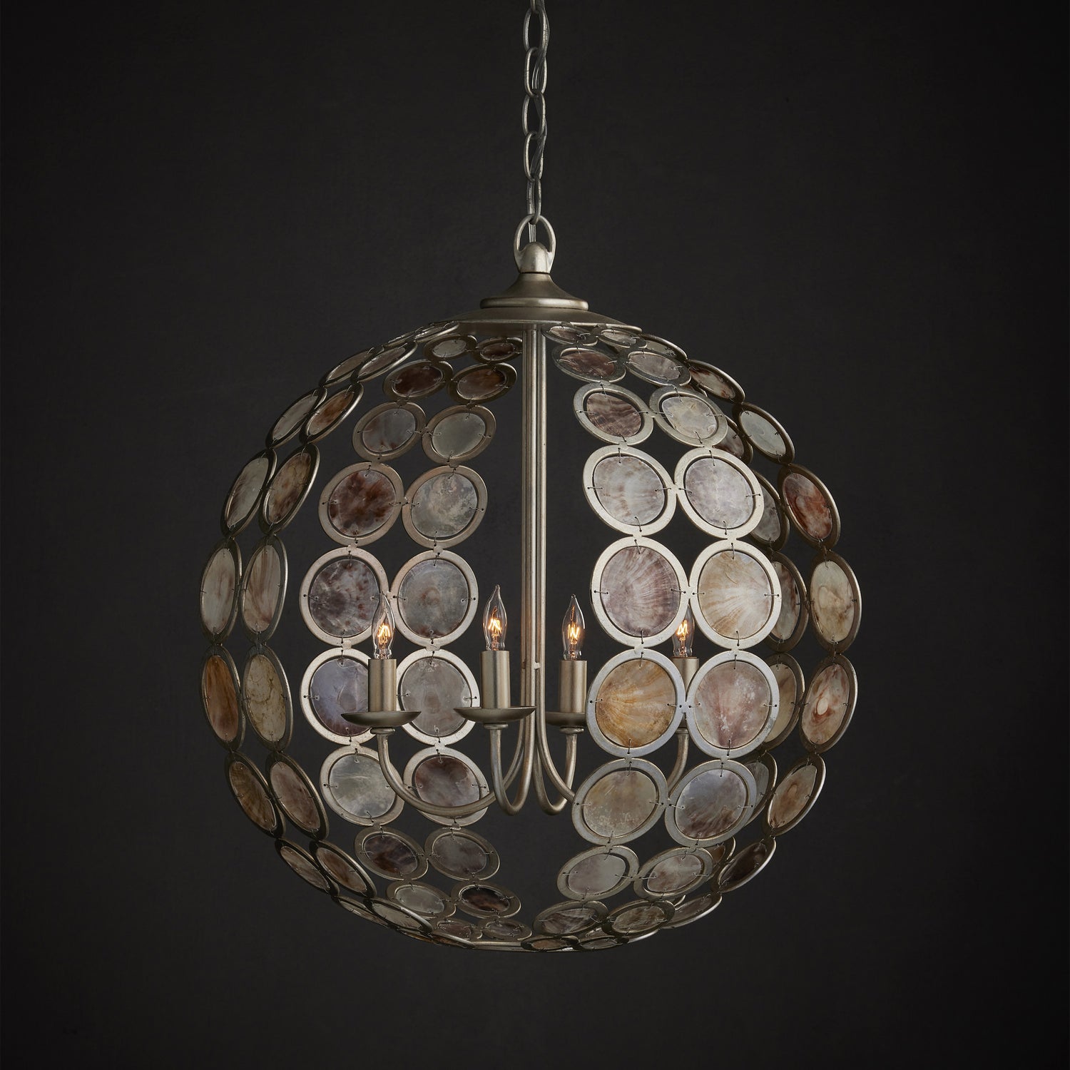Currey and Company - 9000-0935 - Four Light Chandelier - Tartufo Collection - Contemporary Silver Leaf/Natural