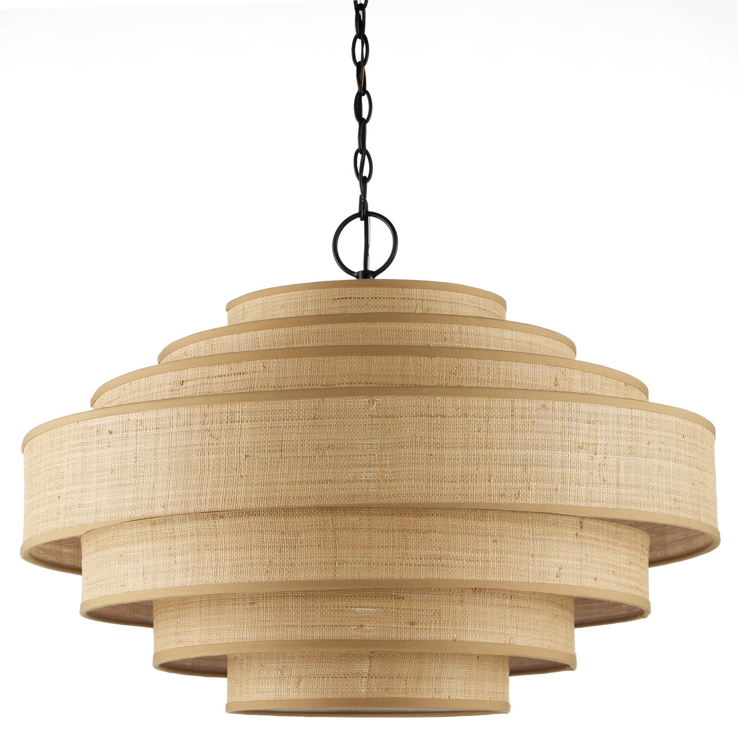 Currey and Company - 9000-0946 - Six Light Chandelier - Maura Collection - Natural/Satin Black