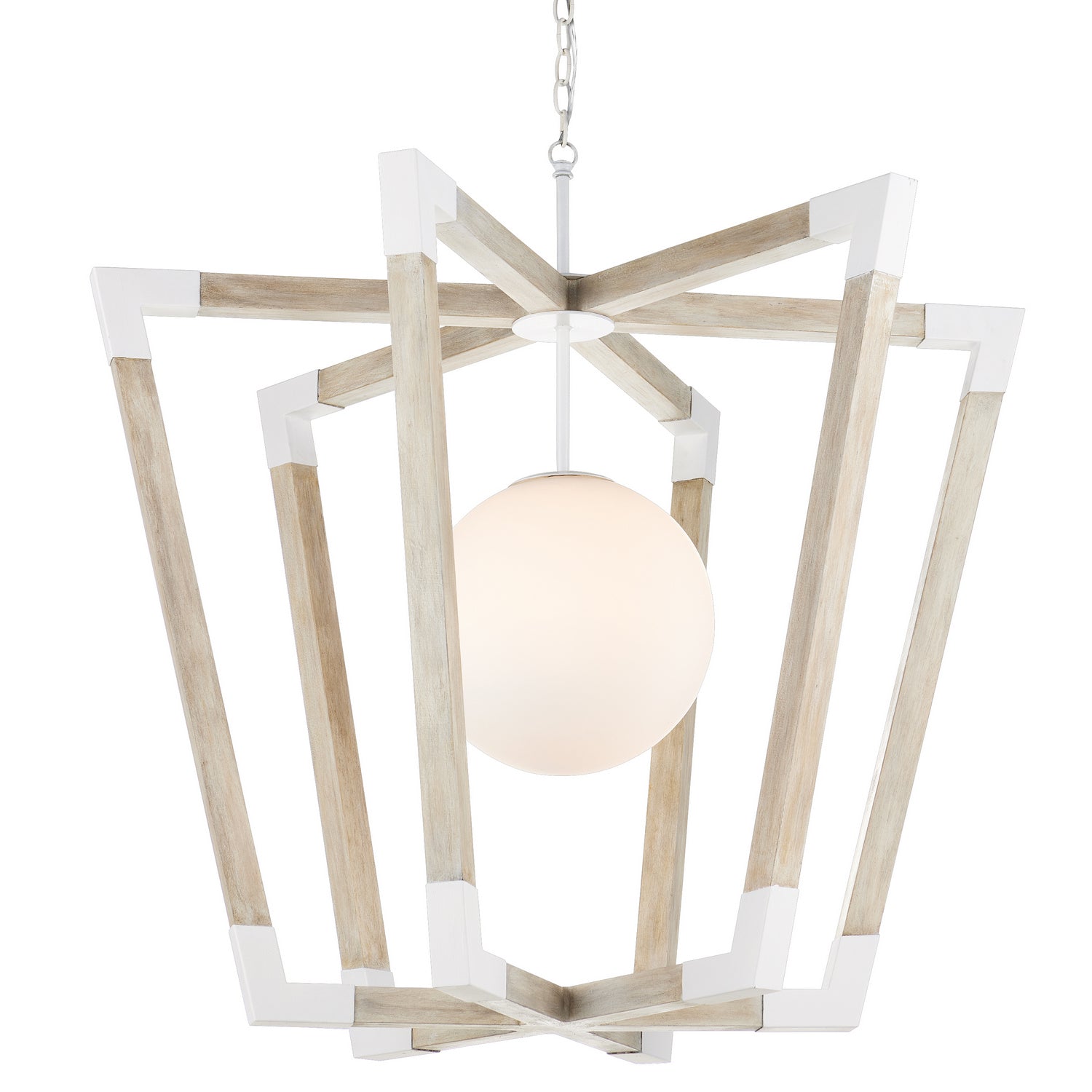 Currey and Company - 9000-0957 - One Light Pendant - Bastian Collection - Sugar White/Sandstone