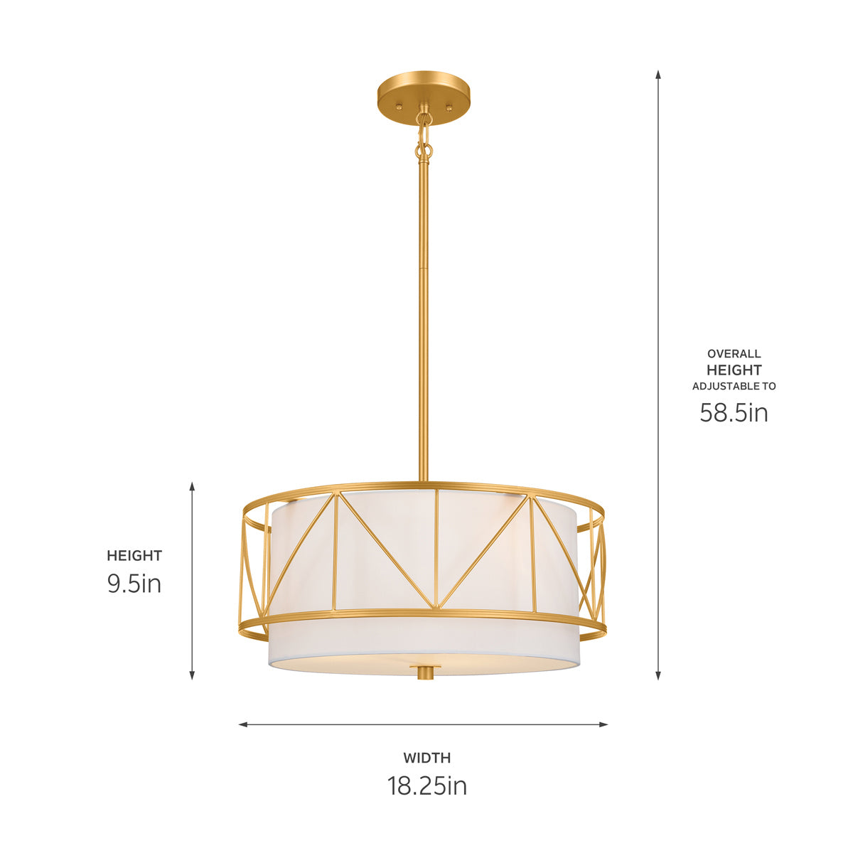 Kichler - 52075CLG - Three Light Pendant/Semi Flush - Birkleigh - Classic Gold