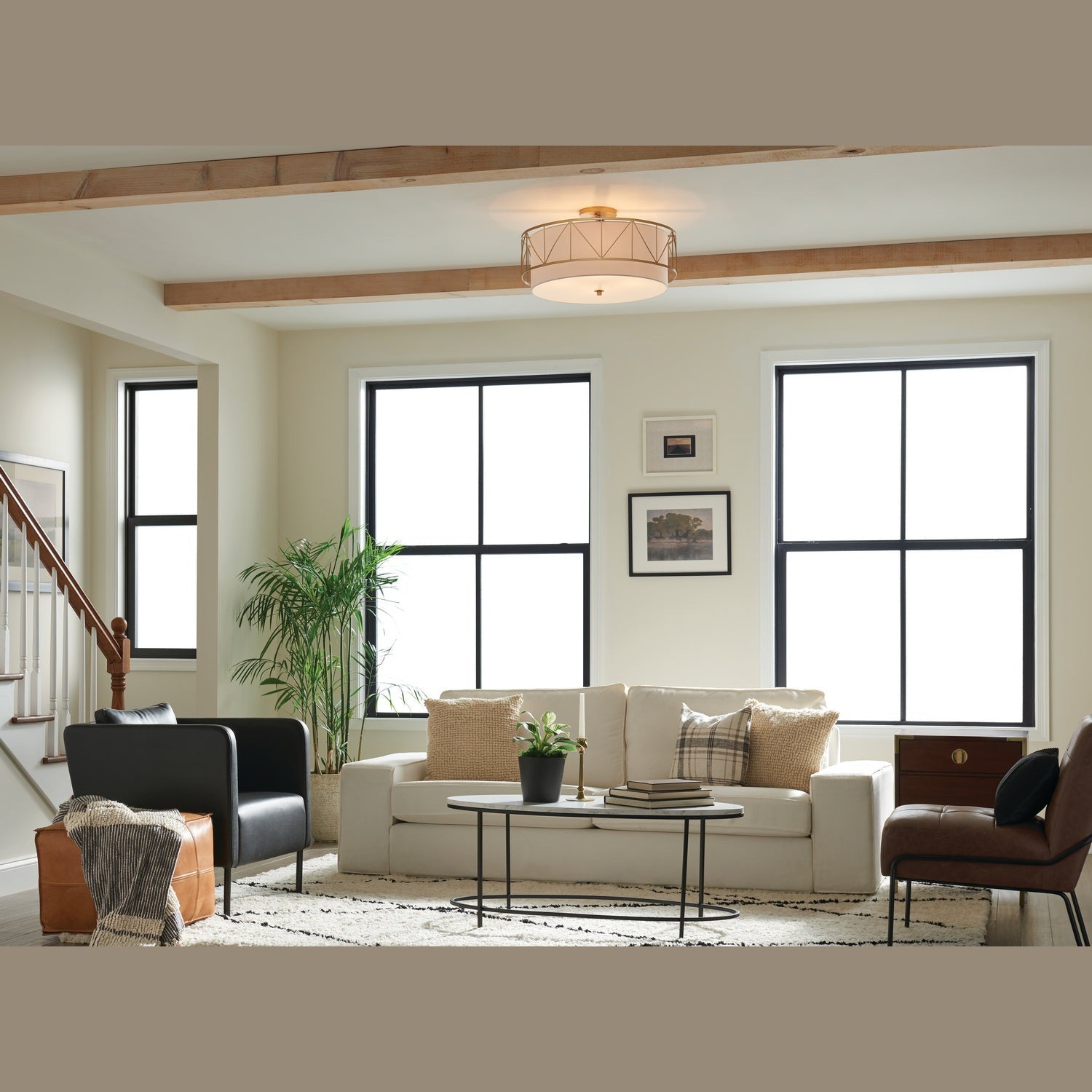 Kichler - 52076CLG - Four Light Semi Flush Mount - Birkleigh - Classic Gold