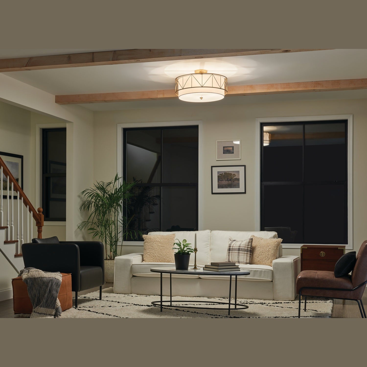 Kichler - 52076CLG - Four Light Semi Flush Mount - Birkleigh - Classic Gold