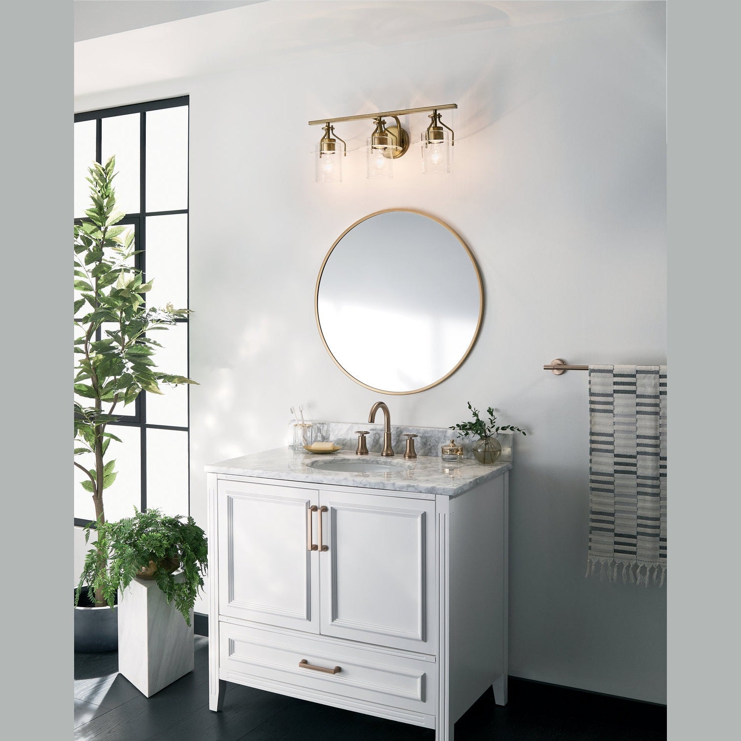 Kichler - 55079NBR - Three Light Bath - Everett - Brushed Brass