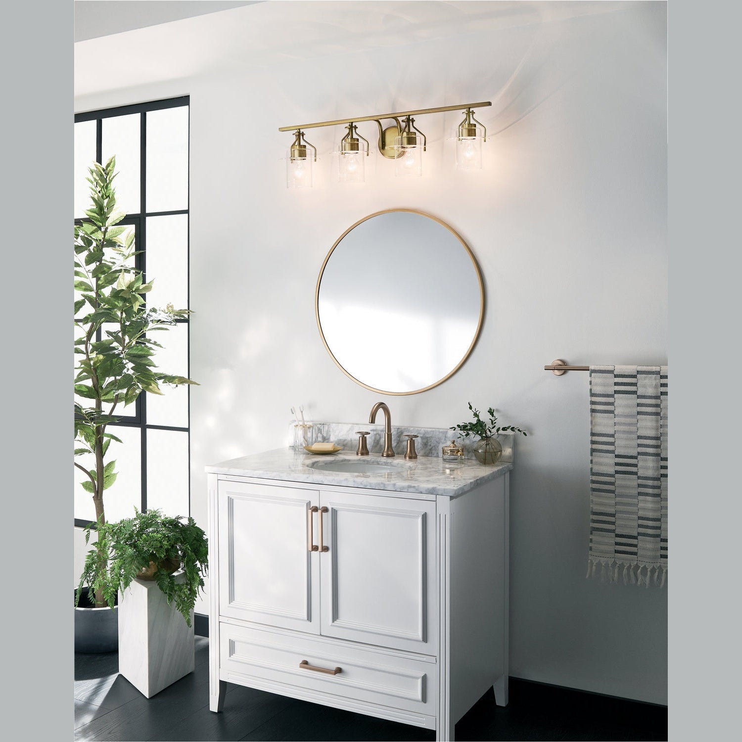 Kichler - 55080NBR - Four Light Bath - Everett - Brushed Brass