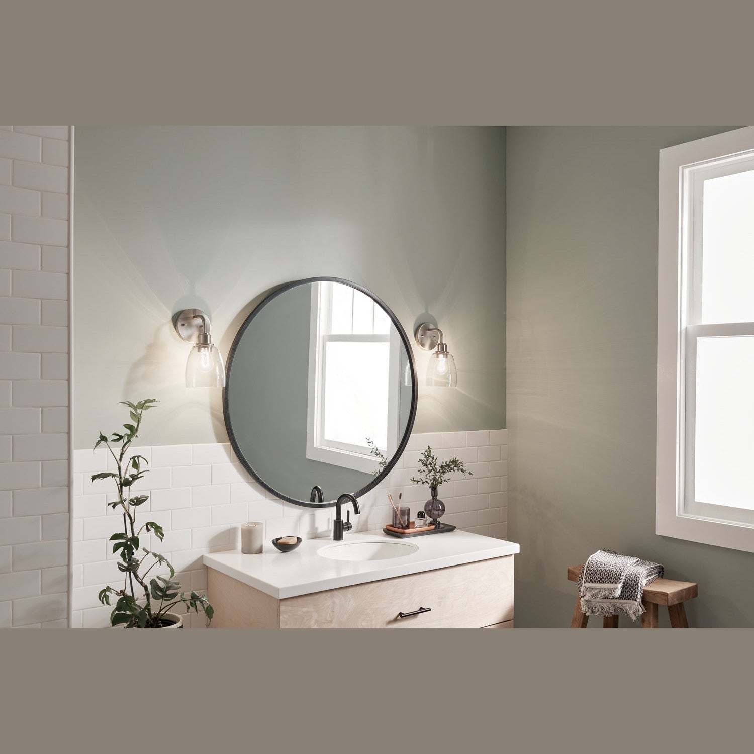 Kichler - 55100NI - One Light Wall Sconce - Meller - Nickel Textured