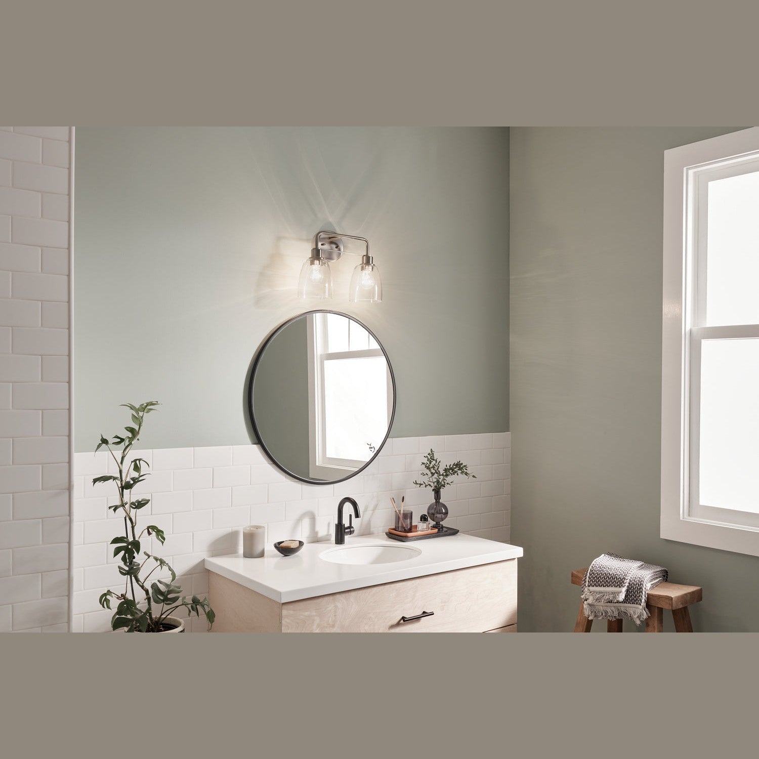 Kichler - 55101NI - Two Light Bath - Meller - Nickel Textured