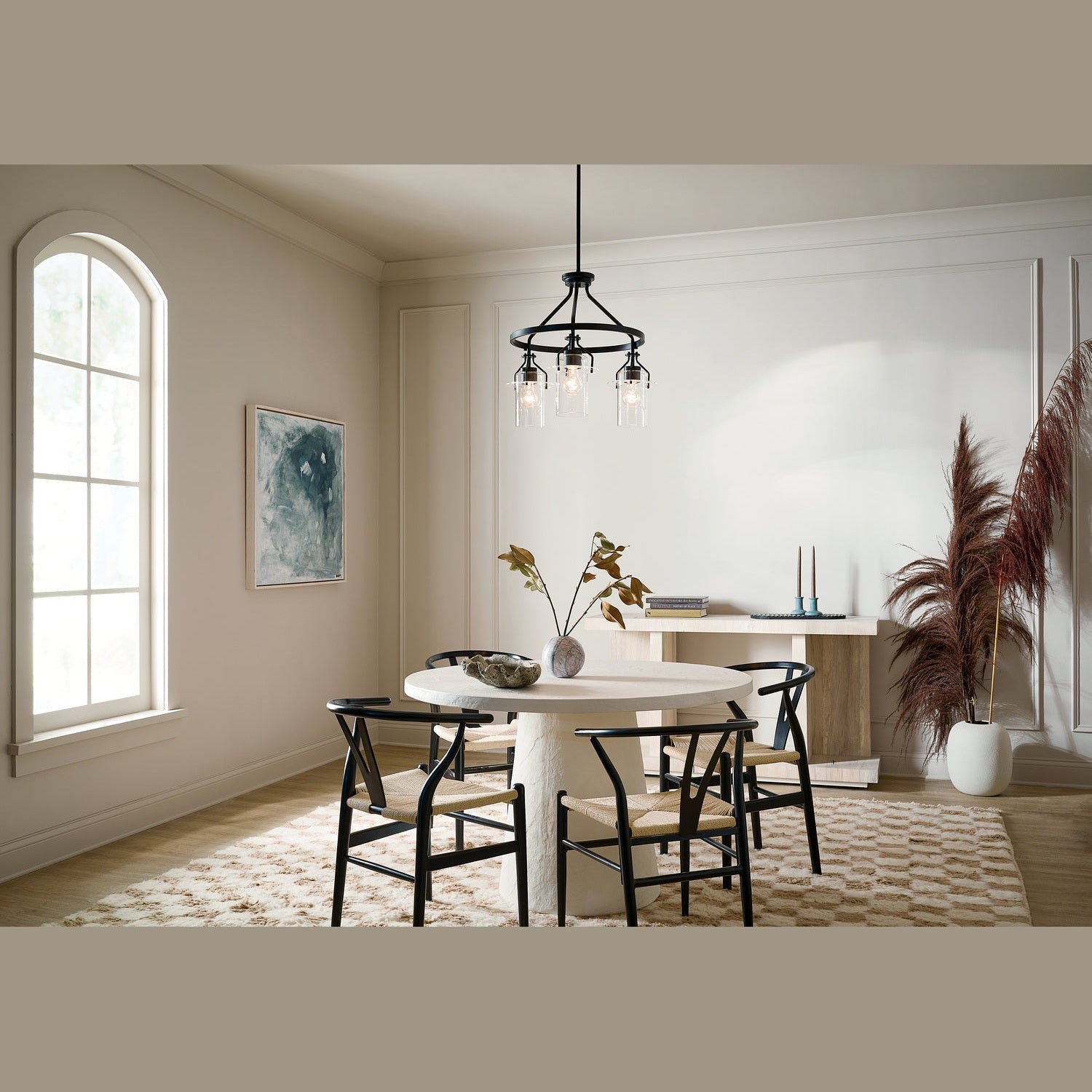 Kichler - 52377BK - Three Light Chandelier - Everett - Black