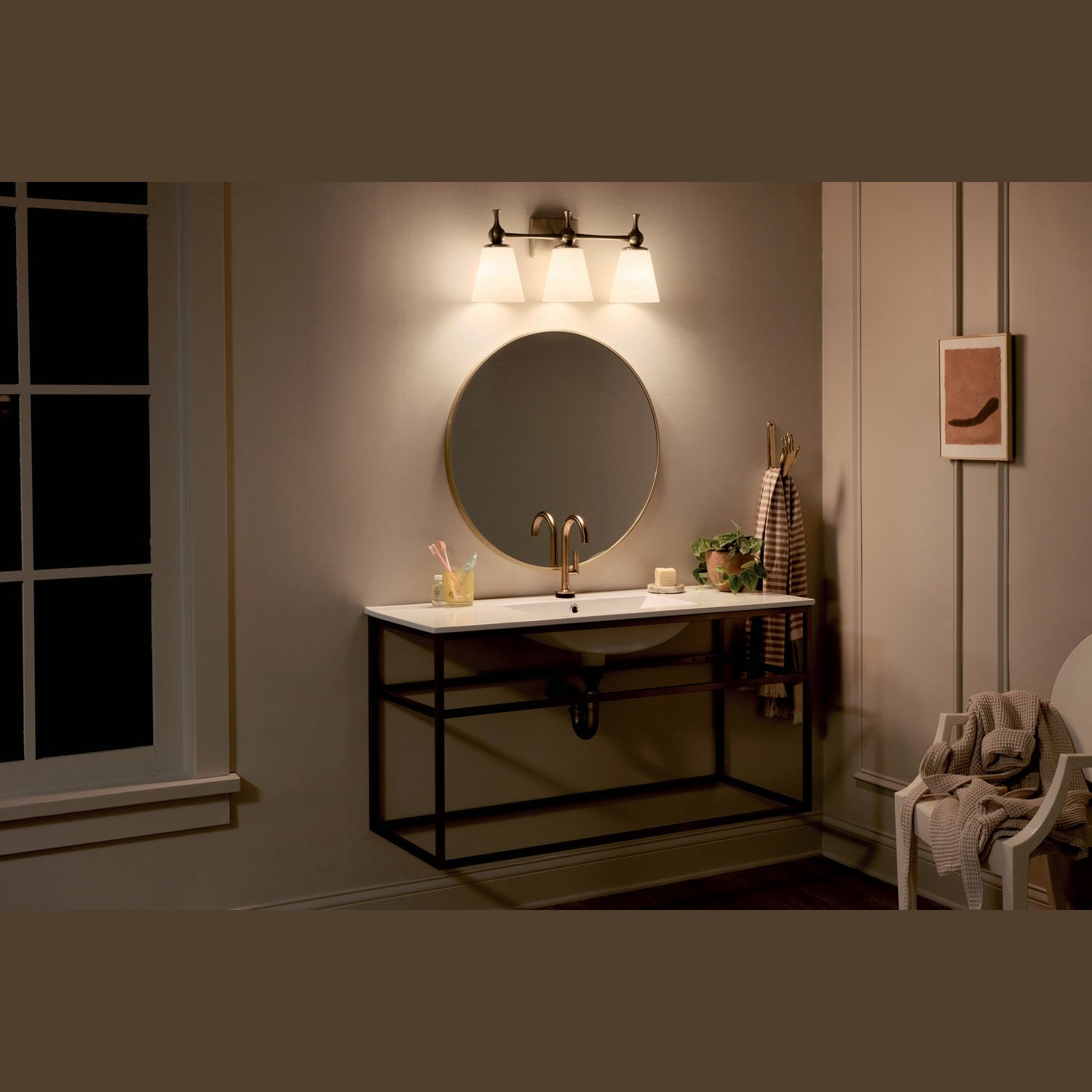 Kichler - 55092CPZ - Three Light Bath - Cosabella - Champagne Bronze