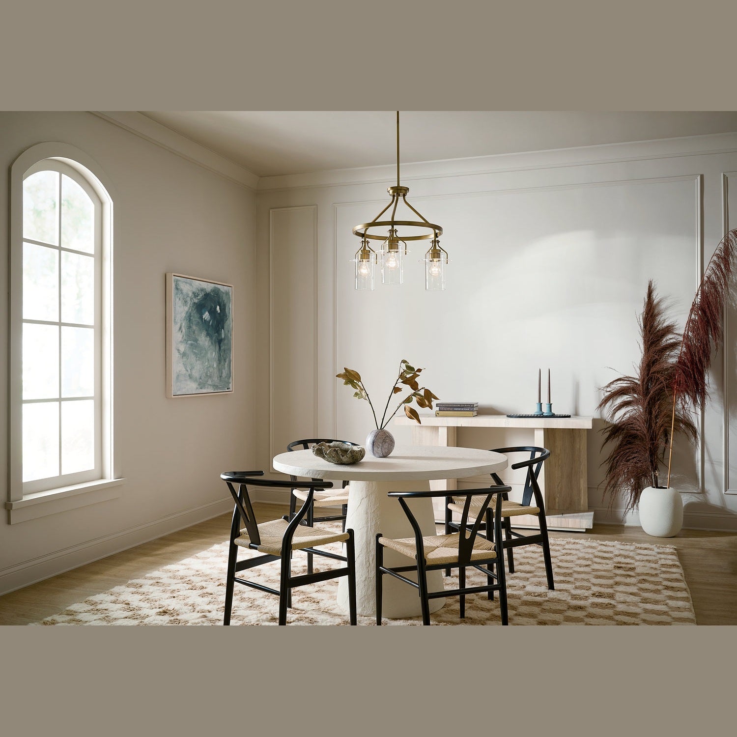Kichler - 52377NBR - Three Light Chandelier - Everett - Brushed Brass