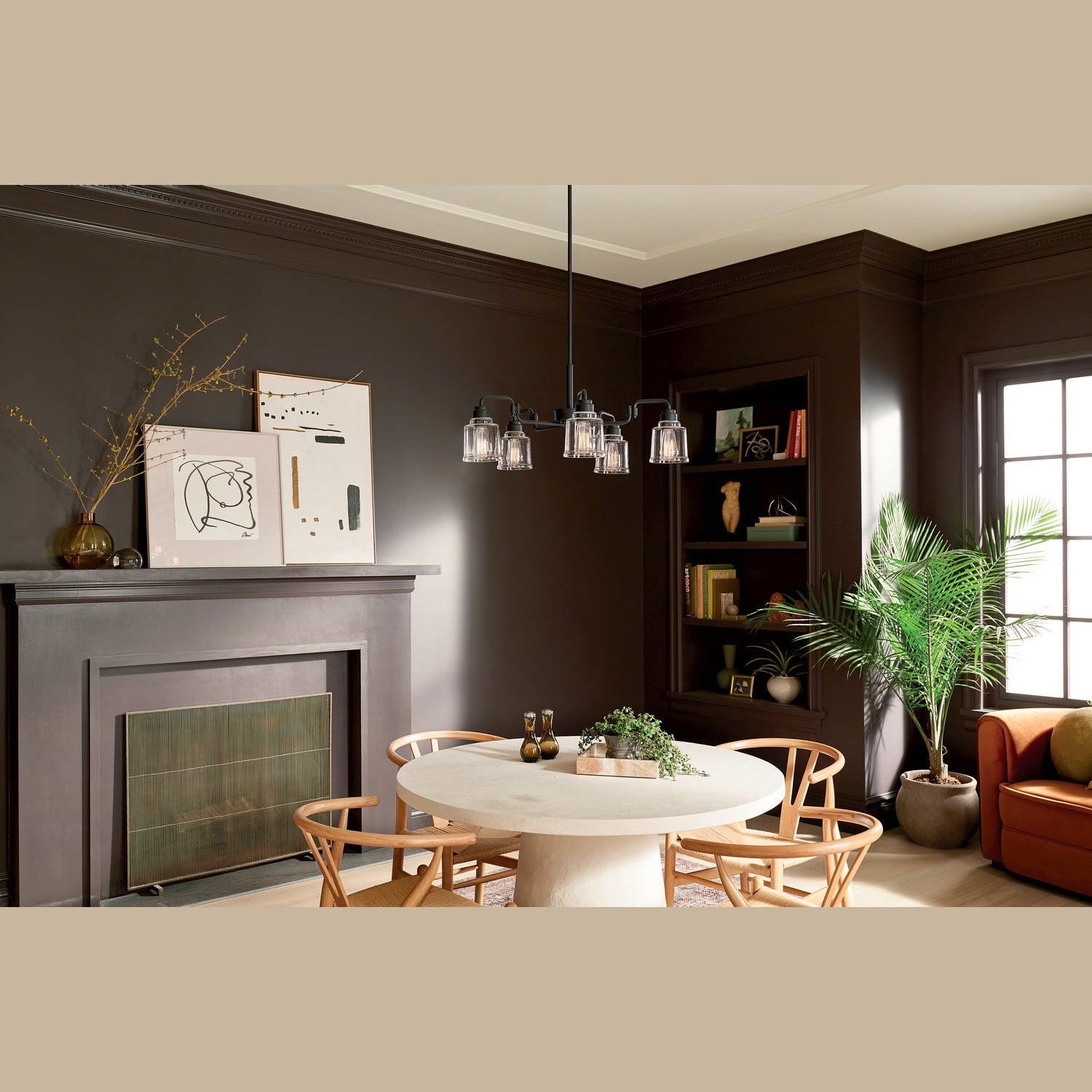 Kichler - 52398BK - Five Light Chandelier - Aivian - Black